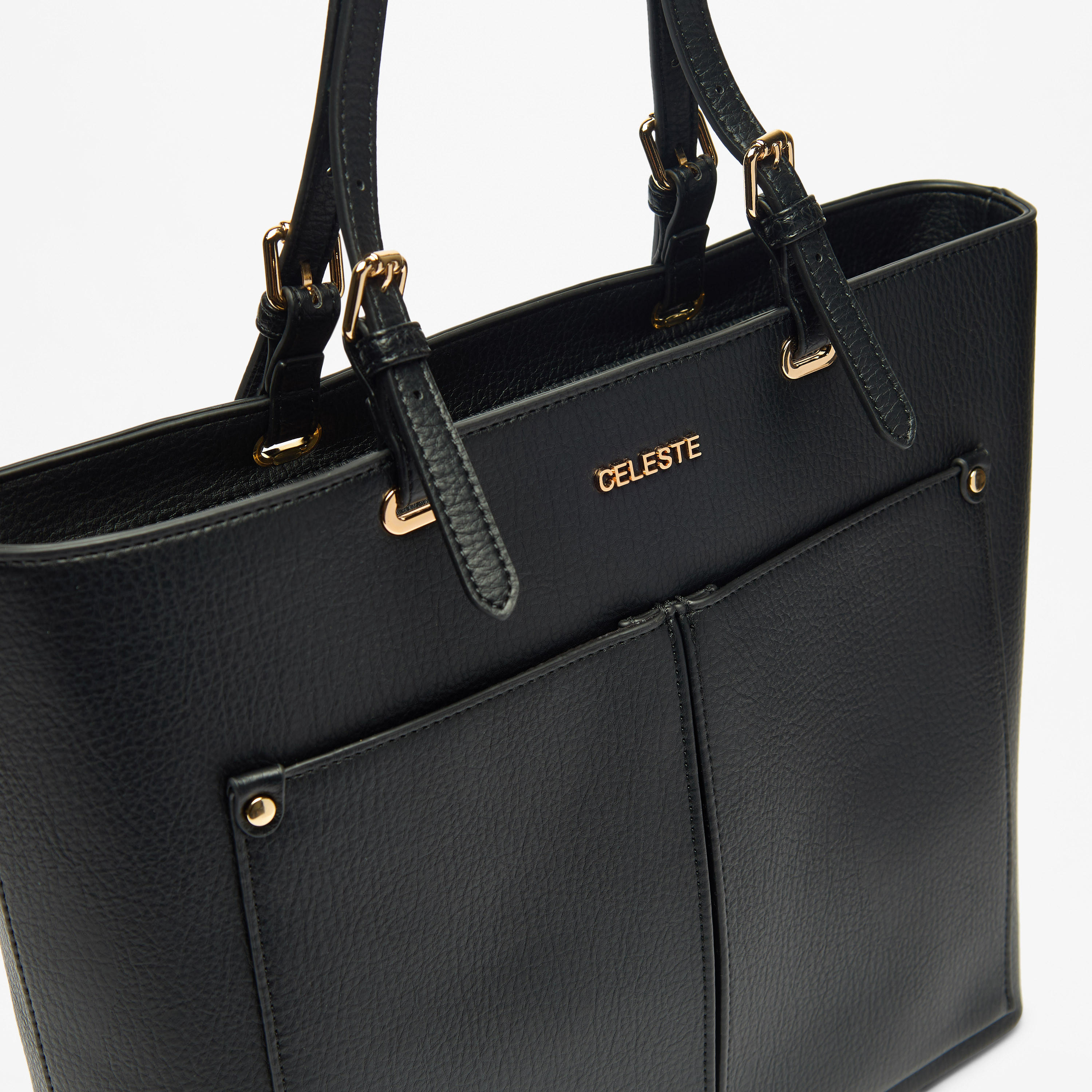 شنطة توتي سادة بسحاب إغلاق ومقابض مزدوجة من سيليست-women-bagsandwallets-handbags-image-3