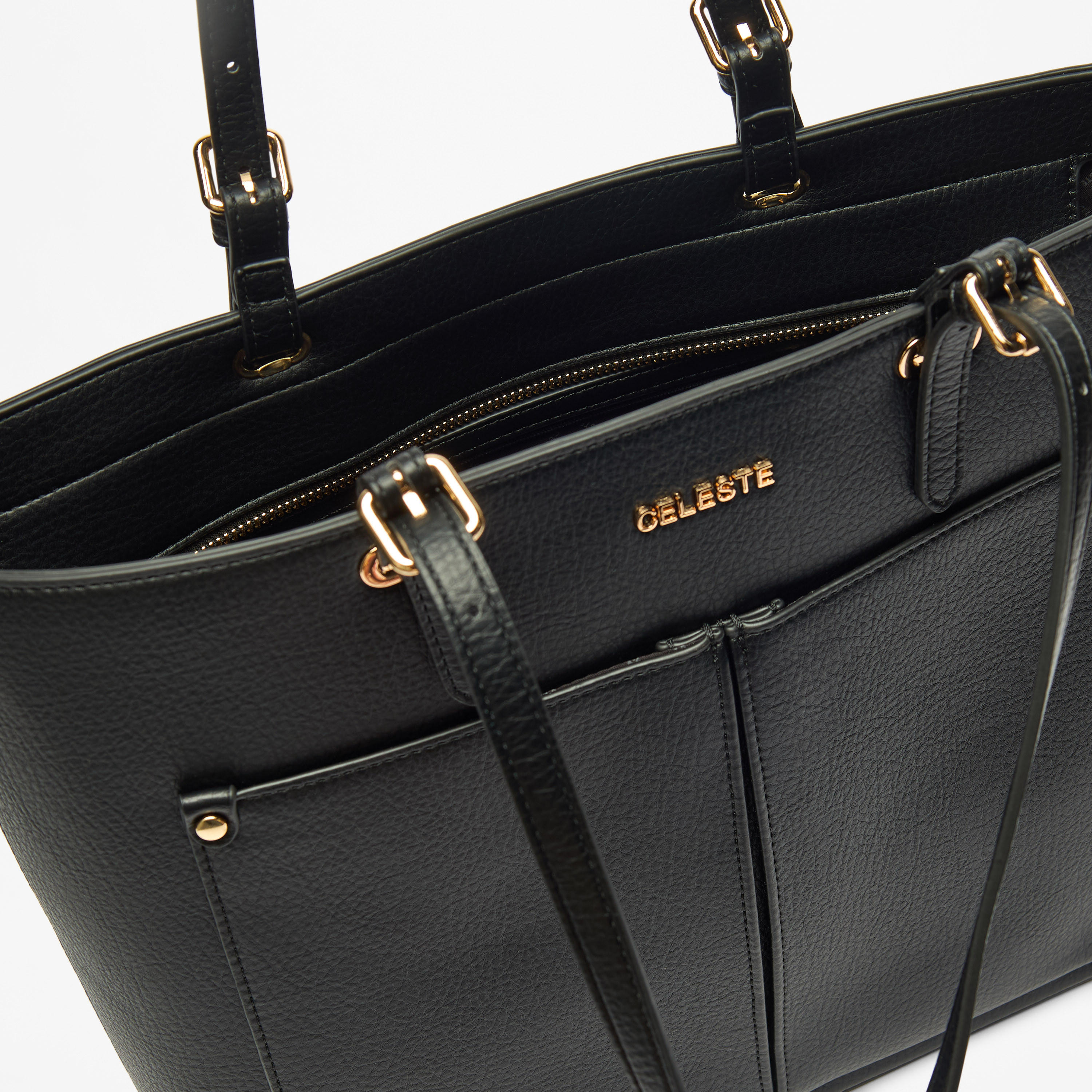 شنطة توتي سادة بسحاب إغلاق ومقابض مزدوجة من سيليست-women-bagsandwallets-handbags-image-1