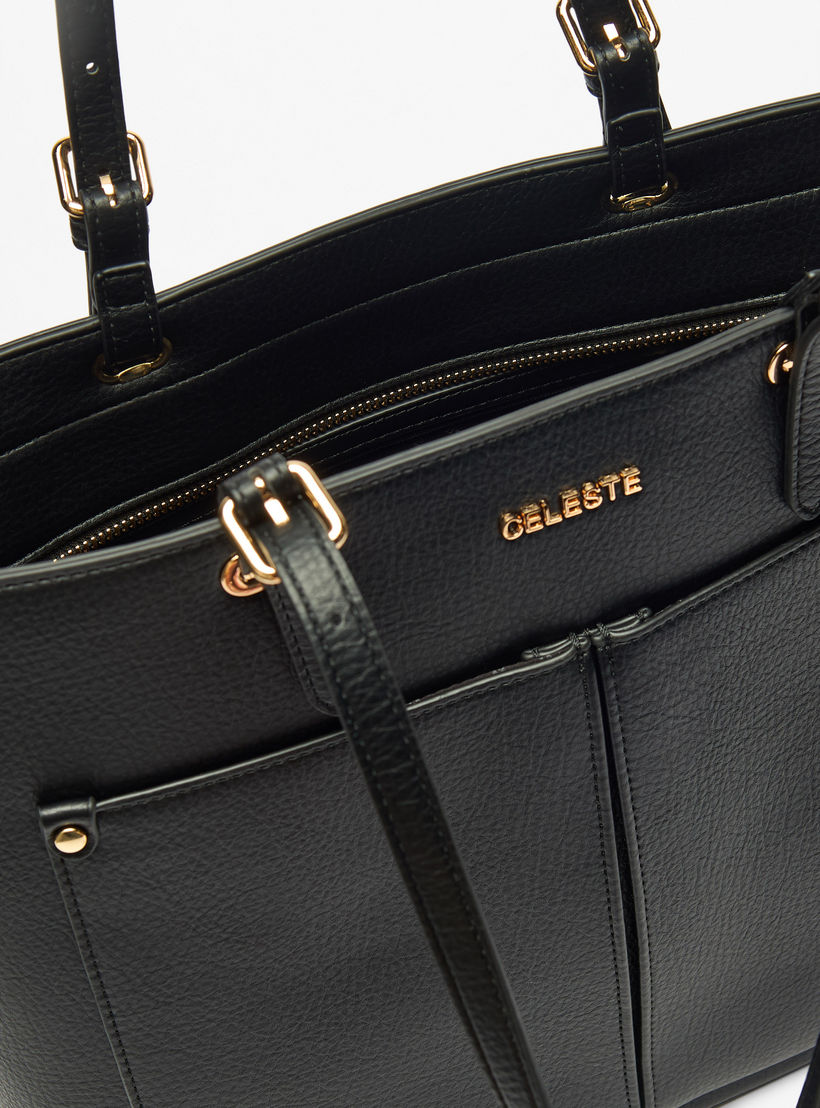 شنطة توتي سادة بسحاب إغلاق ومقابض مزدوجة من سيليست-women-bagsandwallets-handbags-image-1