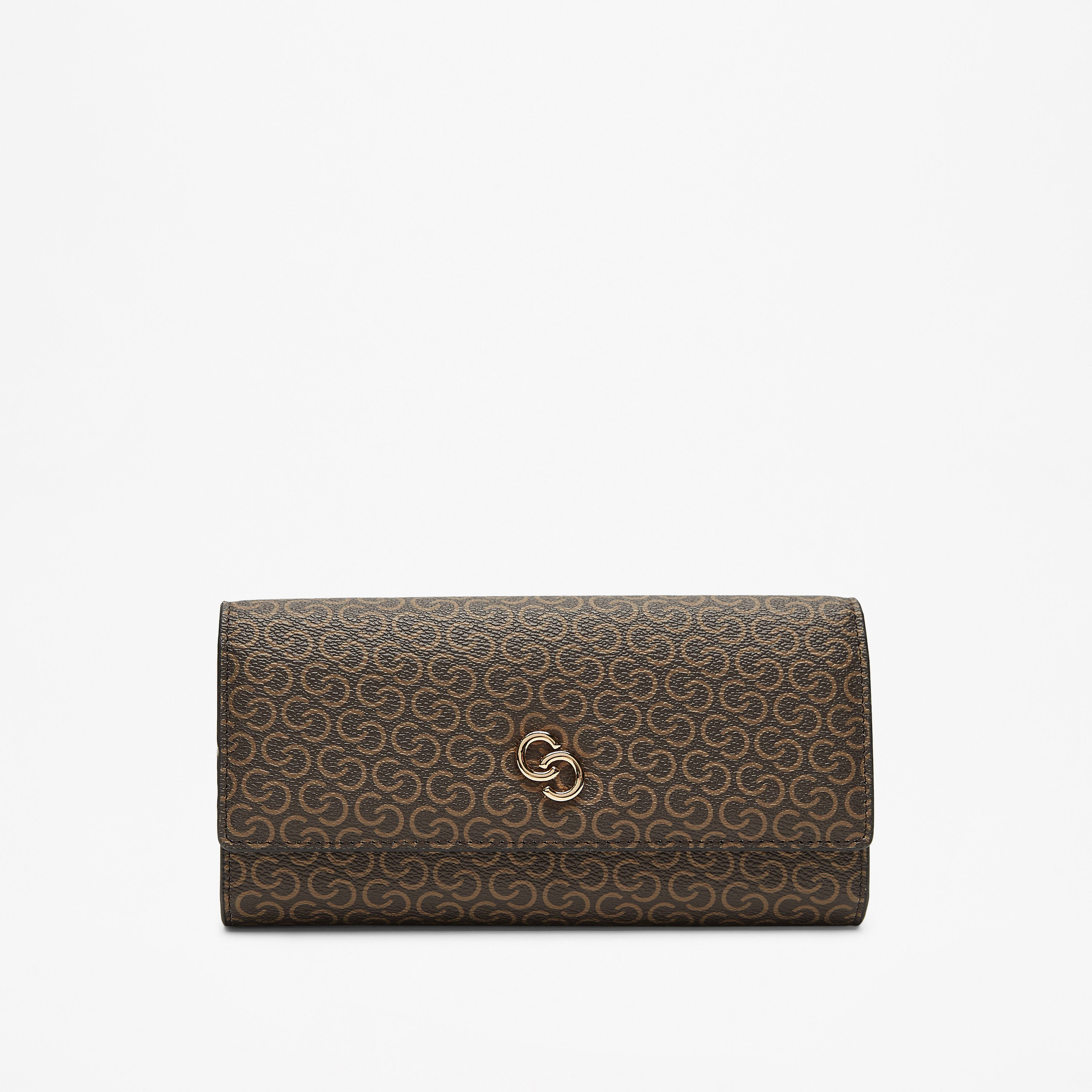 Celeste All-Over Monogram Print Wallet with Button Closure-women-bagsandwallets-wallets-image-1