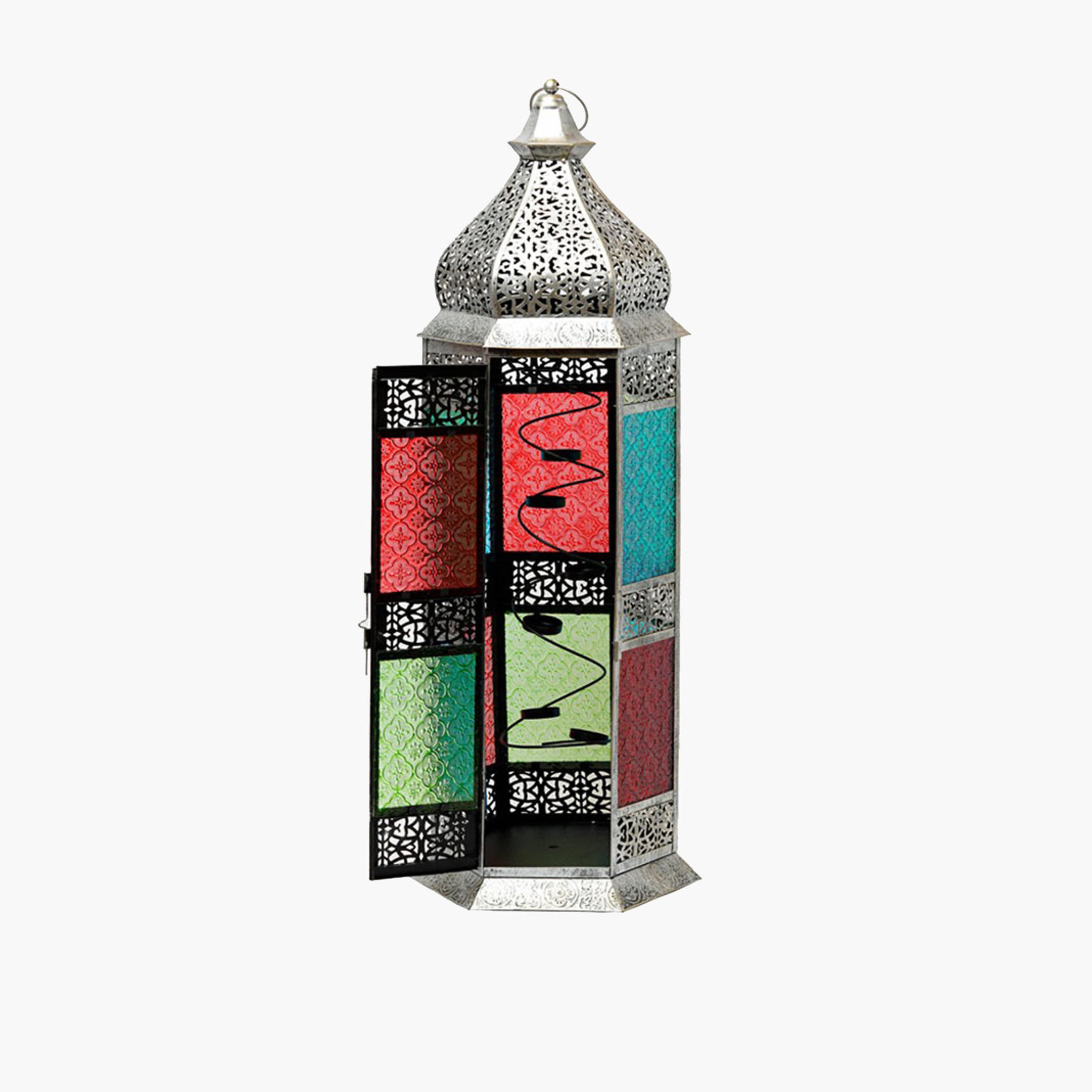 Cutwork Detail Metal Lantern - 85 cm-household-decor-candleholdersandlanterns-image-1