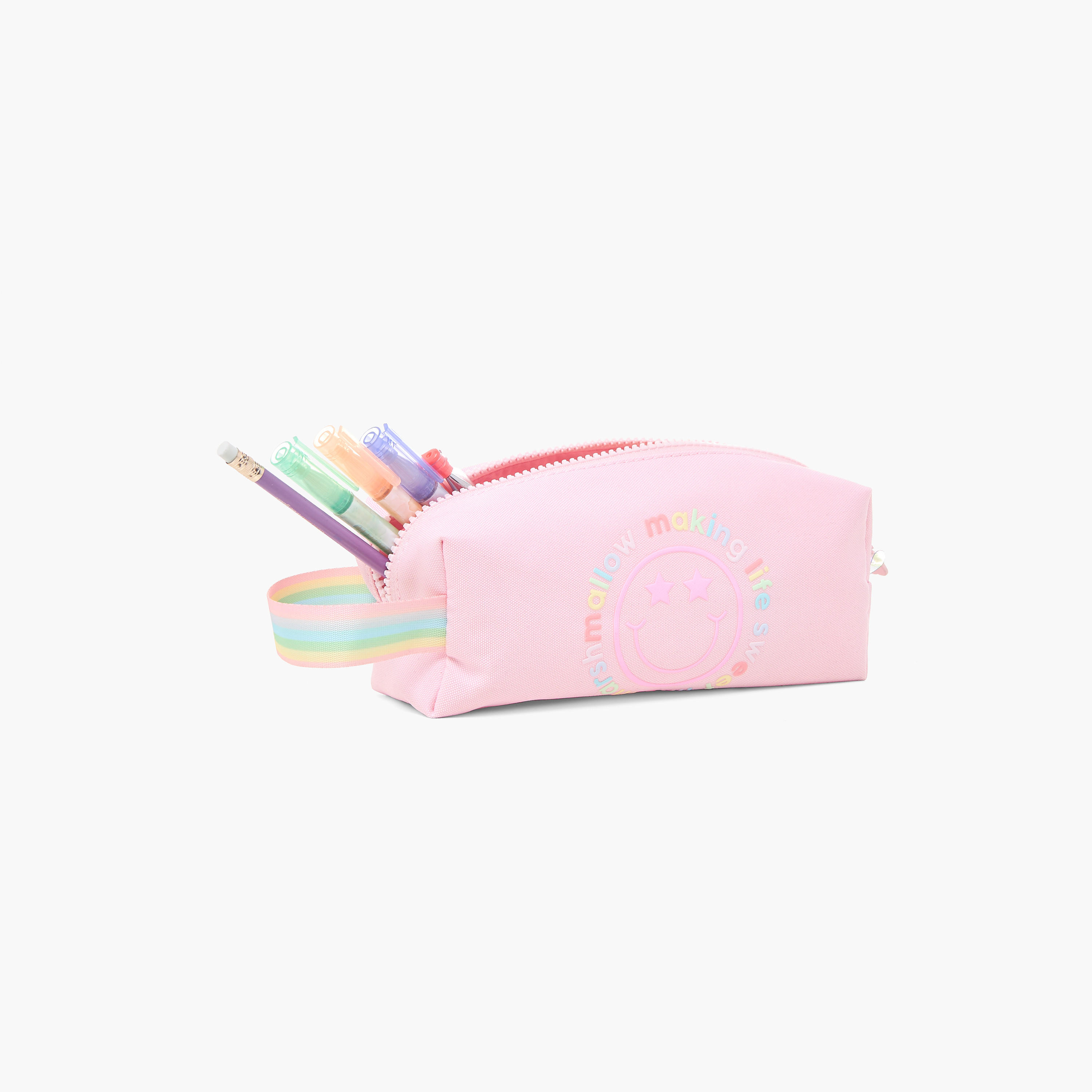 MARSHMALLOW Smiley Print Pencil Pouch with Zip Closure-school-stationery-pencilcases-image-8