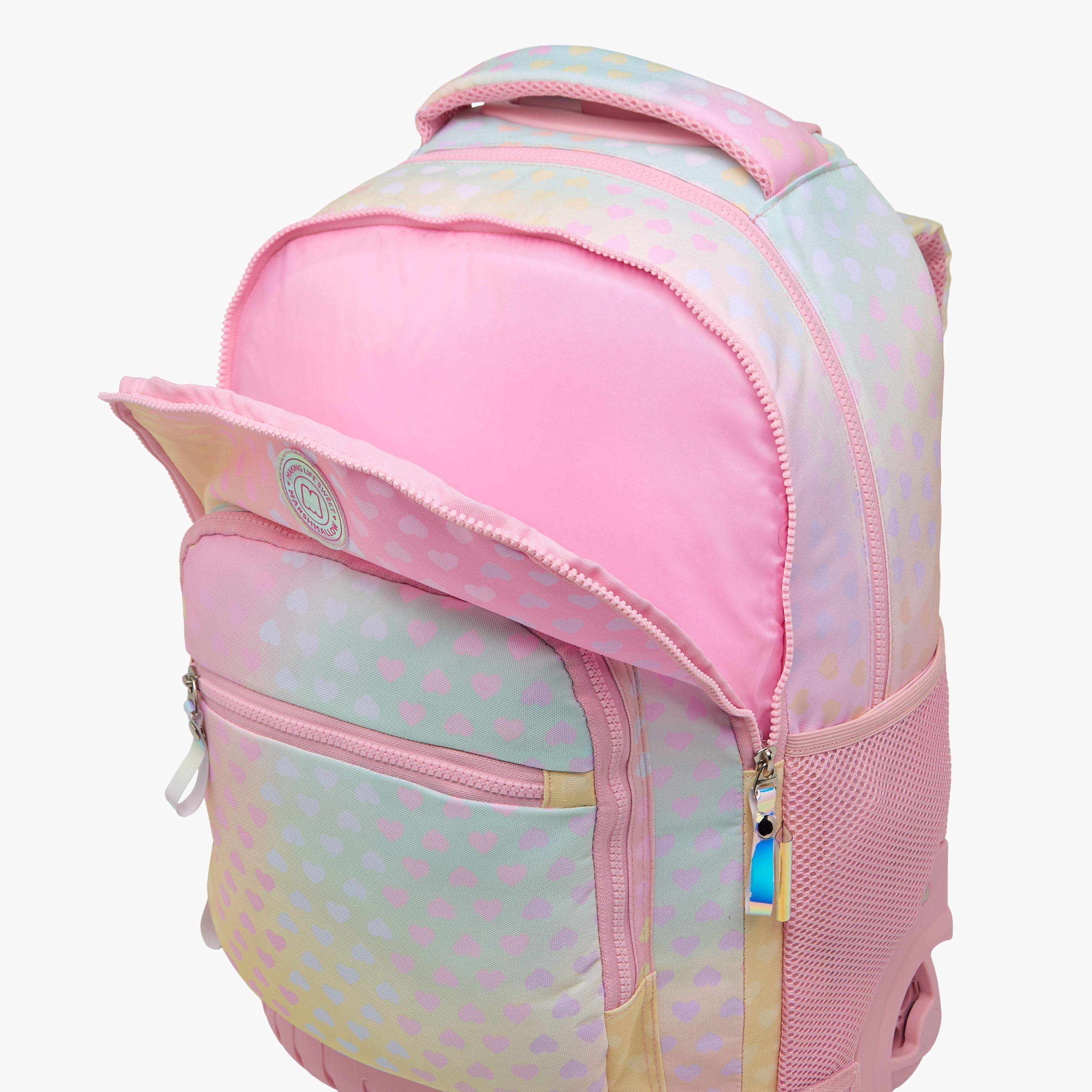MARSHMALLOW Heart Print Trolley Bag for Girls 13 Years+ with Retractable Handle - 35 L-school-bagsandbackpacks-trolleybags-image-11