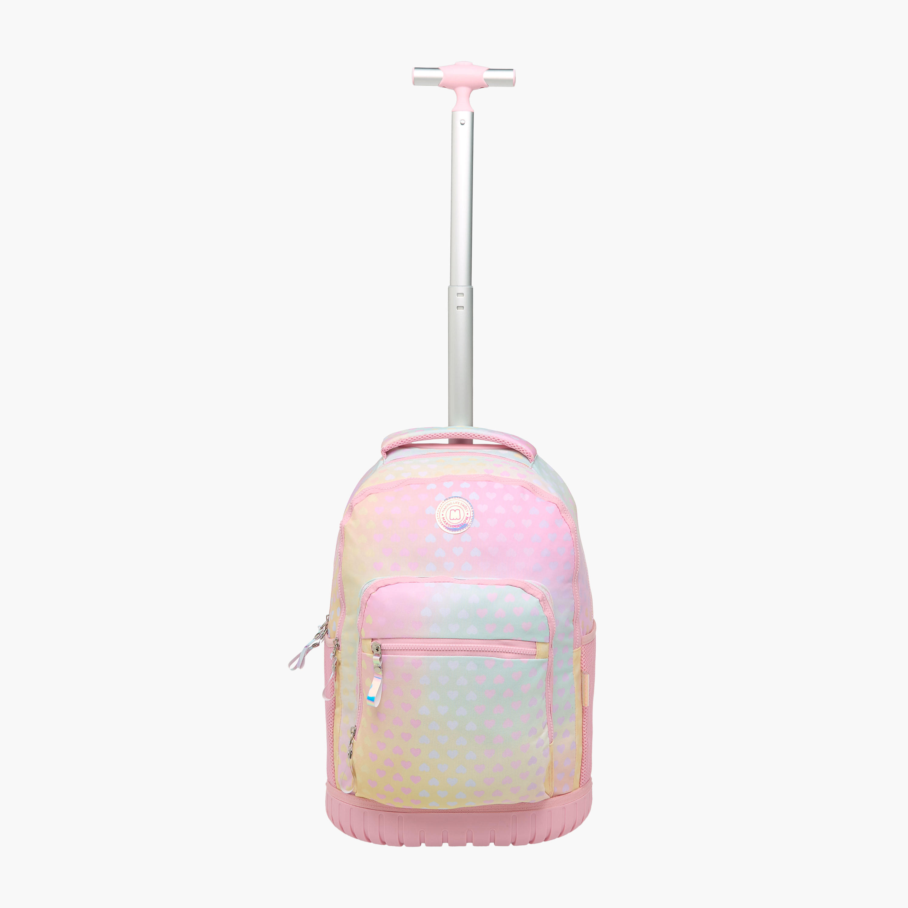 MARSHMALLOW Heart Print Trolley Bag for Girls 13 Years+ with Retractable Handle - 35 L-school-bagsandbackpacks-trolleybags-image-2