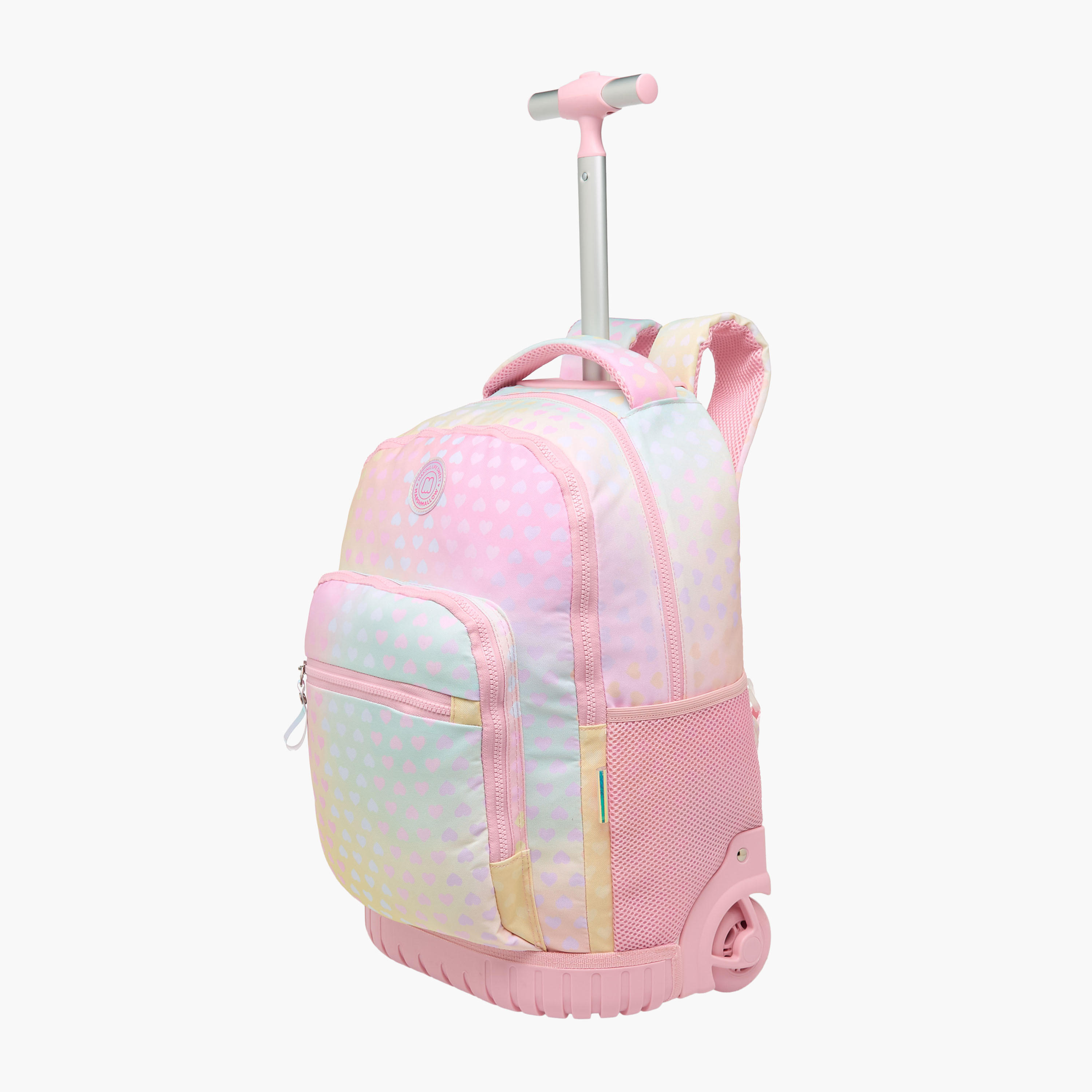 MARSHMALLOW Heart Print Trolley Bag for Girls 13 Years+ with Retractable Handle - 35 L-school-bagsandbackpacks-trolleybags-image-3