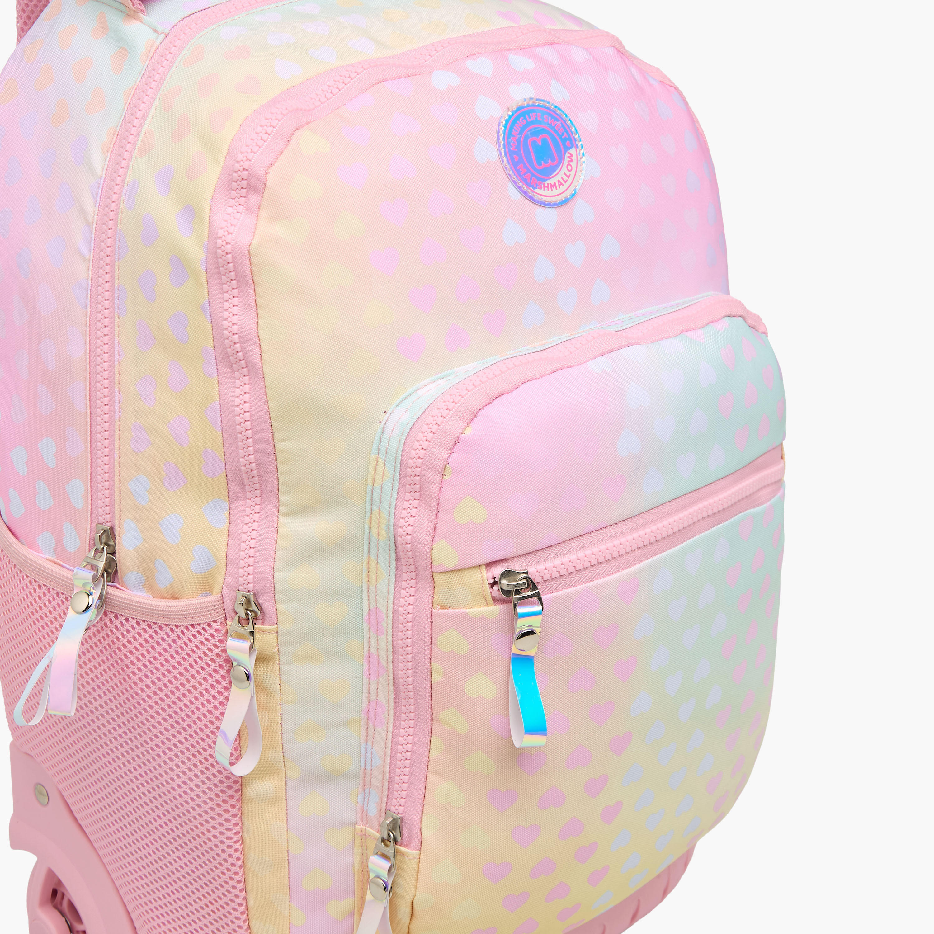 MARSHMALLOW Heart Print Trolley Bag for Girls 13 Years+ with Retractable Handle - 35 L-school-bagsandbackpacks-trolleybags-image-6