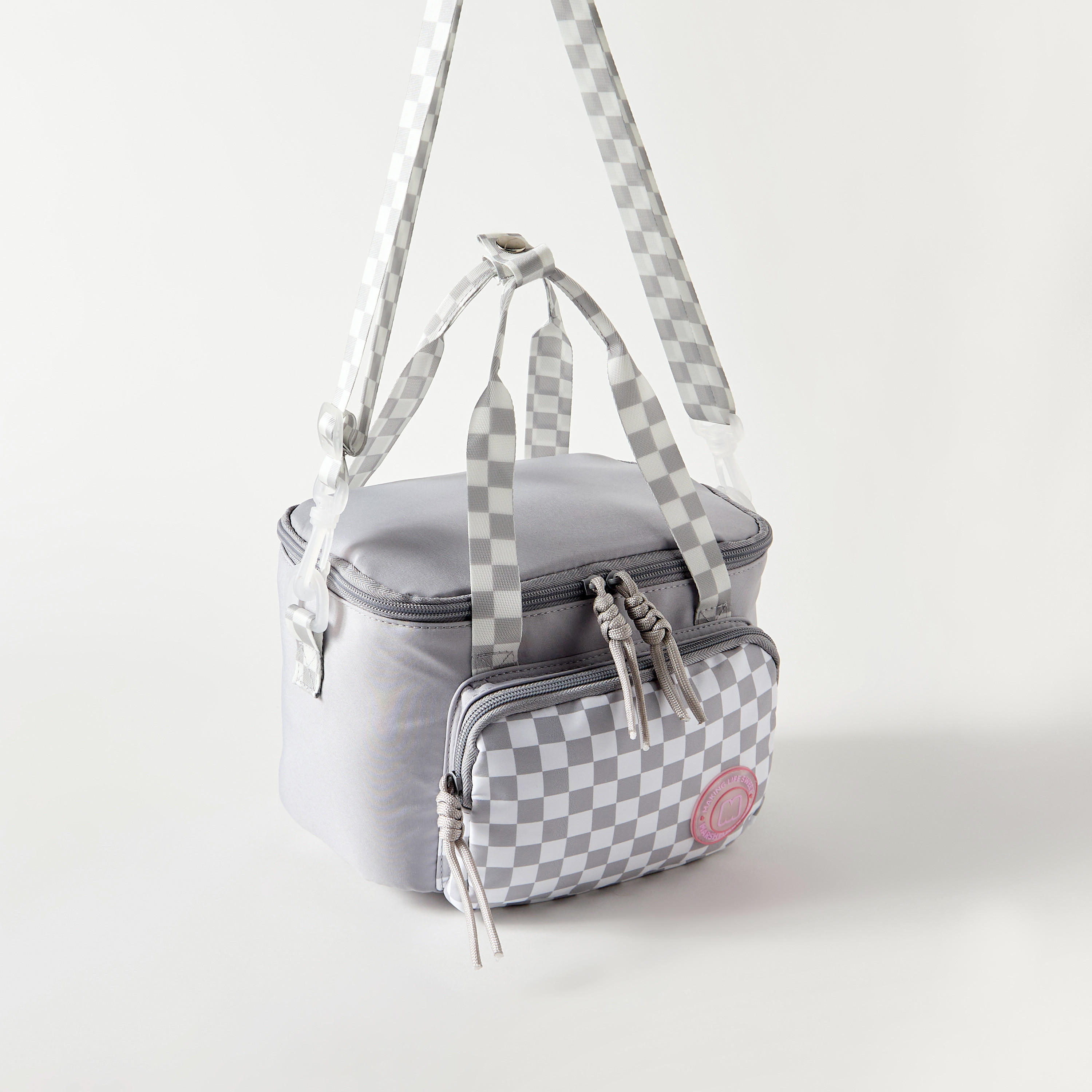 MARSHMALLOW Panelled Lunch Bag with Detachable Strap and Zip Closure-school-lunchessentials-lunchbags-image-2