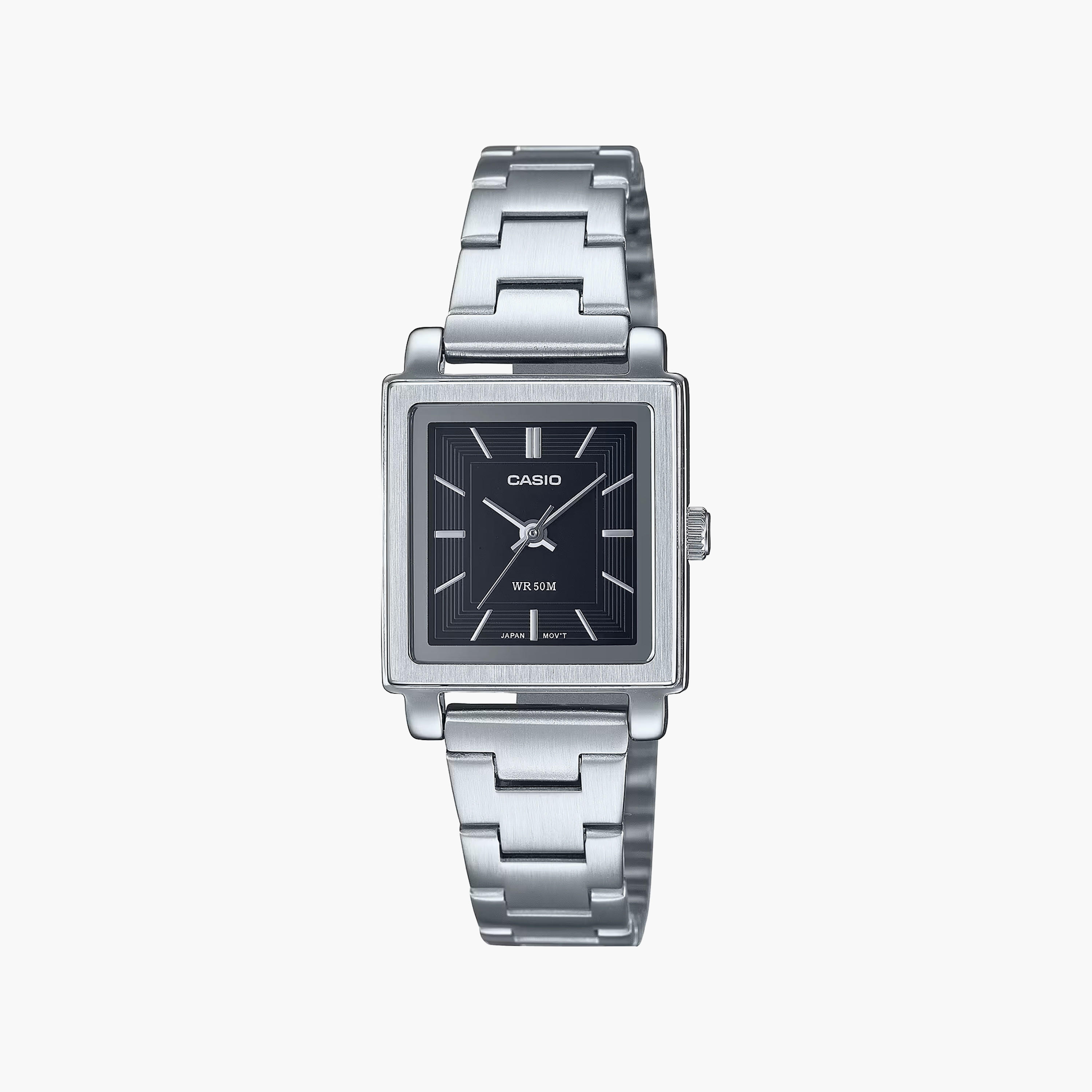 MTP-E350BL-1BVDF | ساعة كاسيو للرجال بسوار احمر مع كرونوغراف جلدي-women-watchesandjewellery-watches-image-1