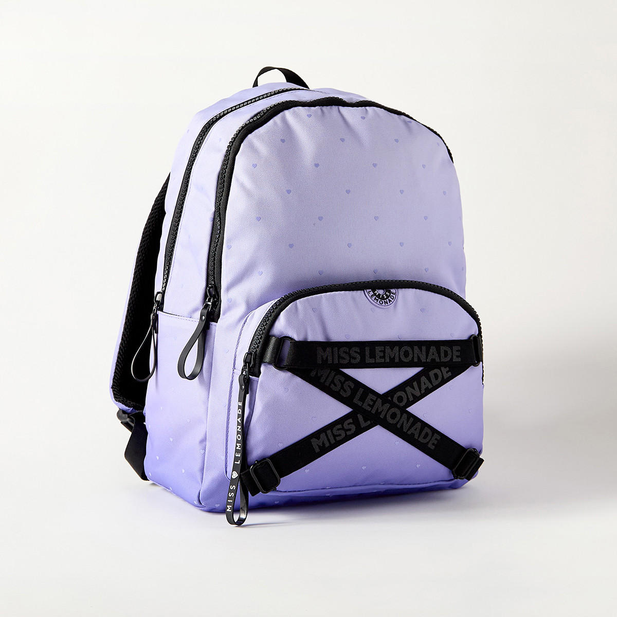 MISS LEMONADE All-Over Heart Print 16-inch Backpack with Adjustable Straps - 32x16x42 cms-school-bagsandbackpacks-backpacks-image-2