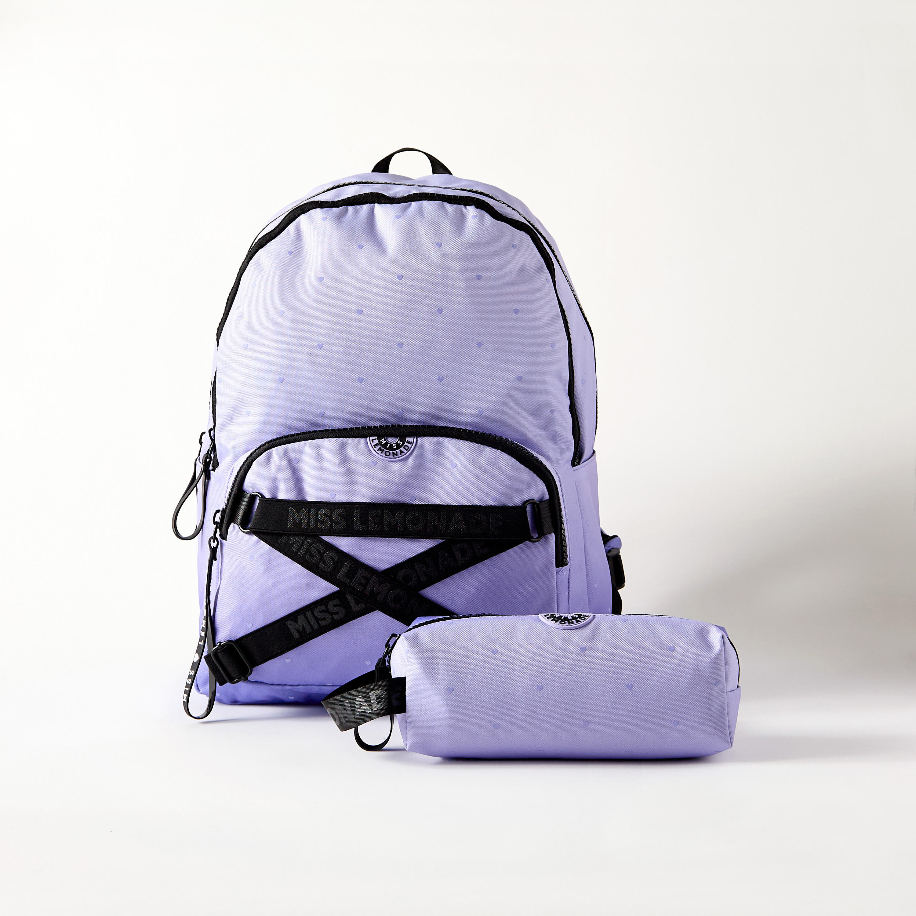 MISS LEMONADE All-Over Heart Print Pencil Pouch with Zip Closure-school-stationery-pencilcases-image-5