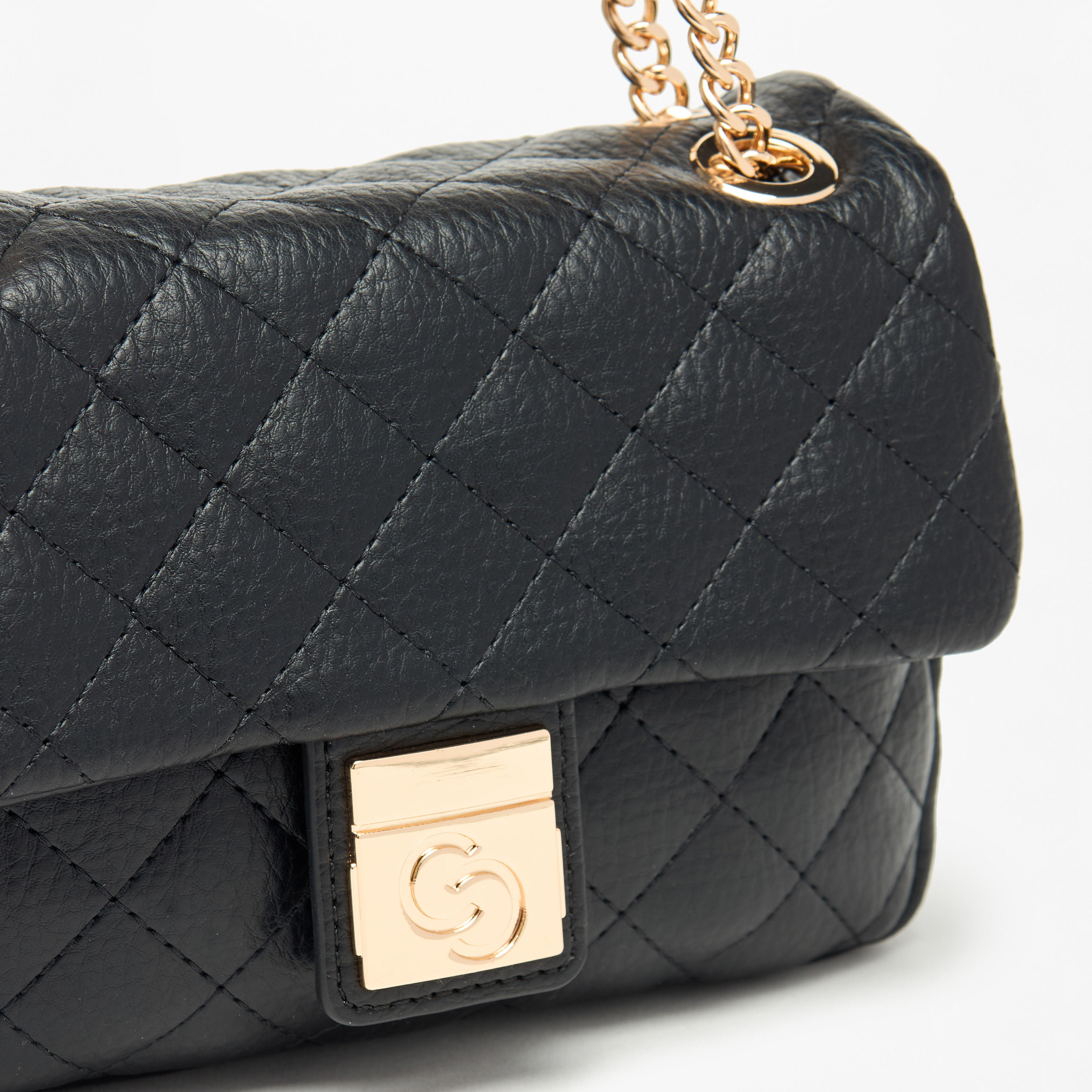 Celeste Quilted Crossbody Bag with Button Closure and Chain Strap-women-bagsandwallets-handbags-image-12