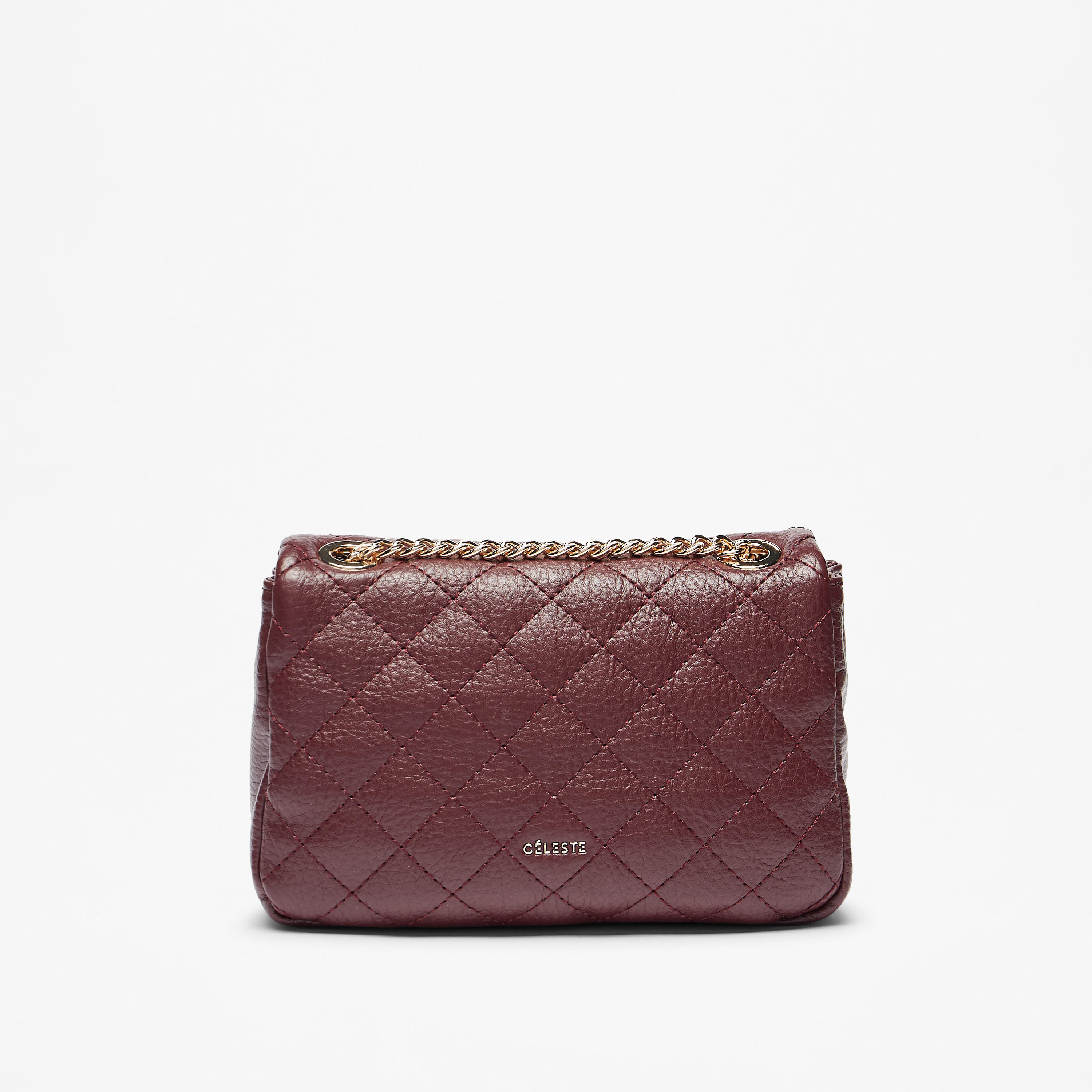 Celeste Quilted Crossbody Bag with Button Closure and Chain Strap-women-bagsandwallets-handbags-image-4