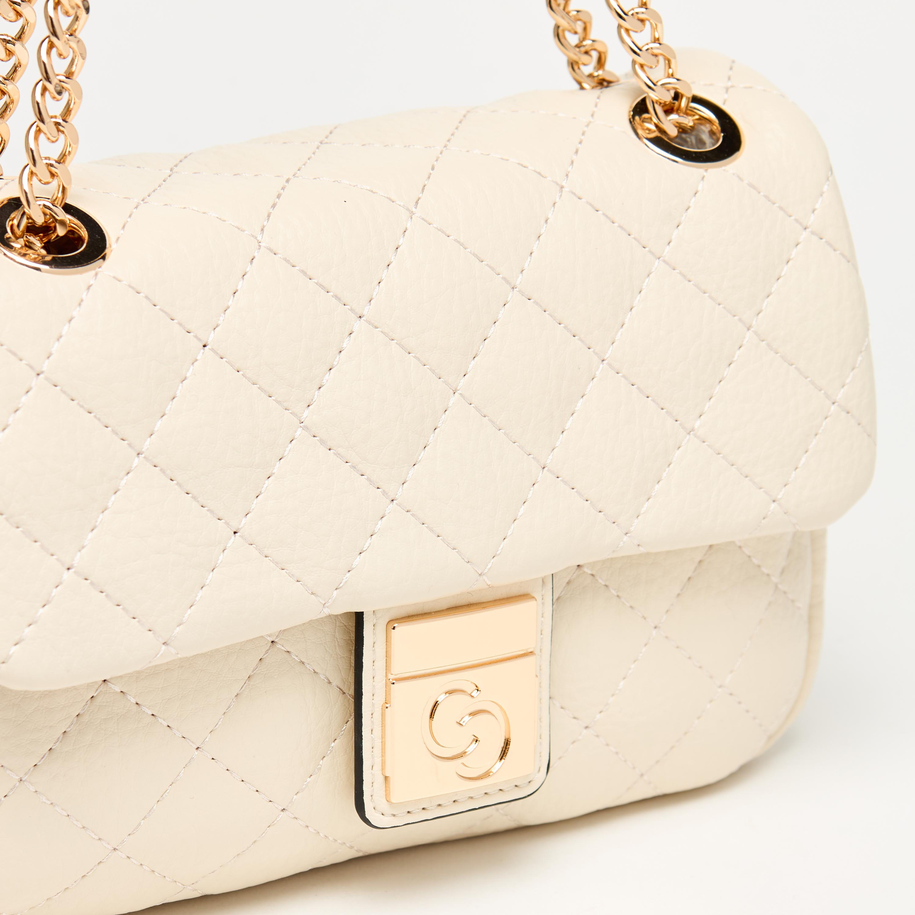 Celeste Quilted Crossbody Bag with Button Closure and Chain Strap-women-bagsandwallets-handbags-image-8