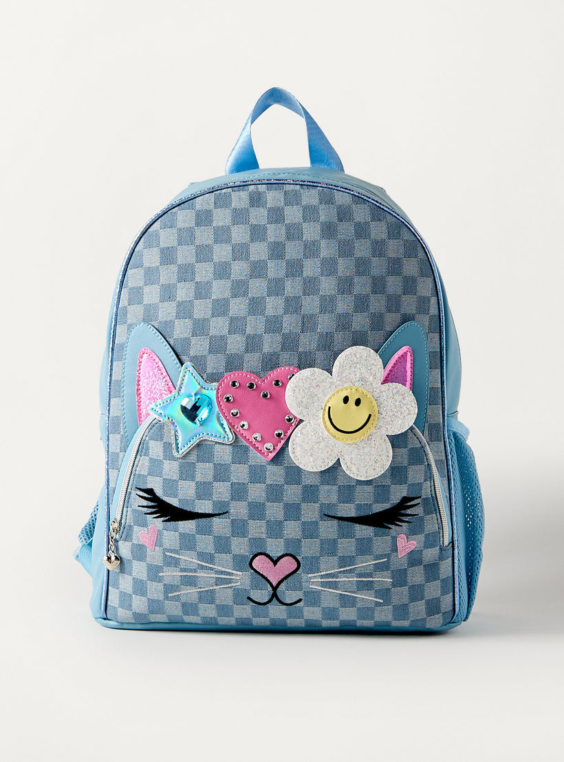 شنطة ظهر 16 بوصة بحمالات قابلة للتعديل وزخارف من ماست - 16x12x4 سم-school-bagsandbackpacks-backpacks-image-1