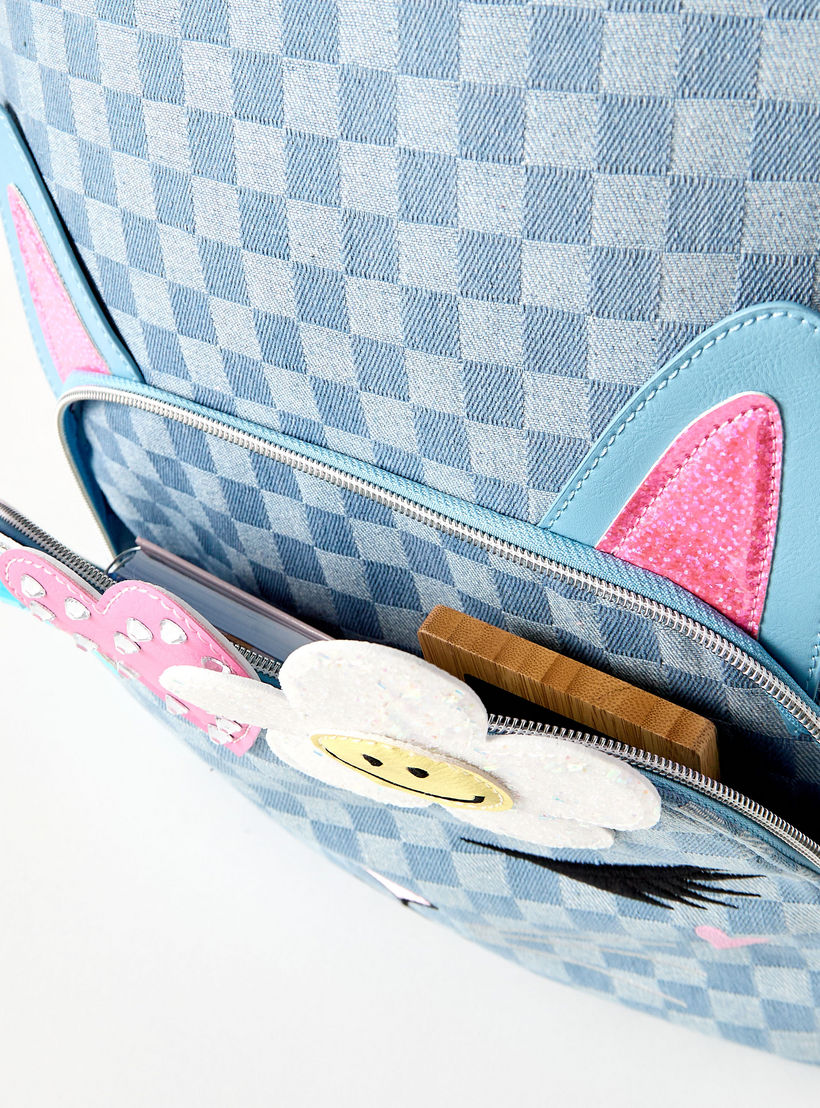 شنطة ظهر 16 بوصة بحمالات قابلة للتعديل وزخارف من ماست - 16x12x4 سم-school-bagsandbackpacks-backpacks-image-7
