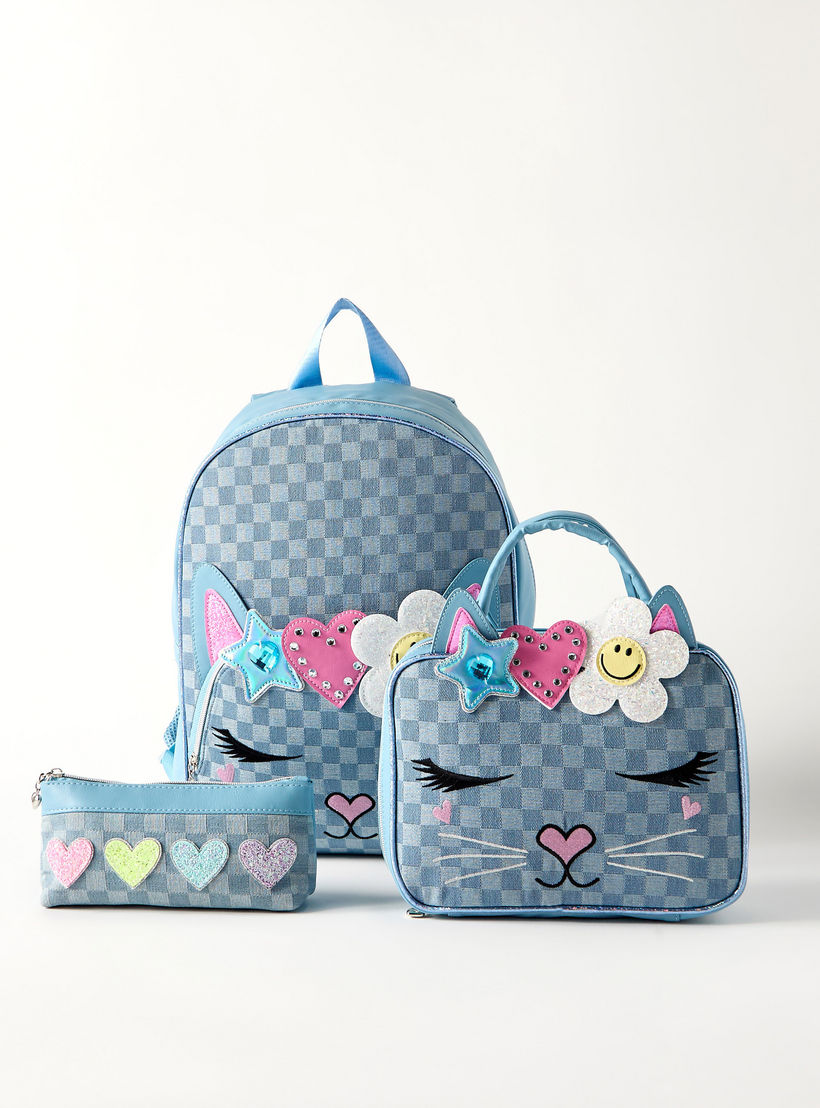 شنطة ظهر 16 بوصة بحمالات قابلة للتعديل وزخارف من ماست - 16x12x4 سم-school-bagsandbackpacks-backpacks-image-9