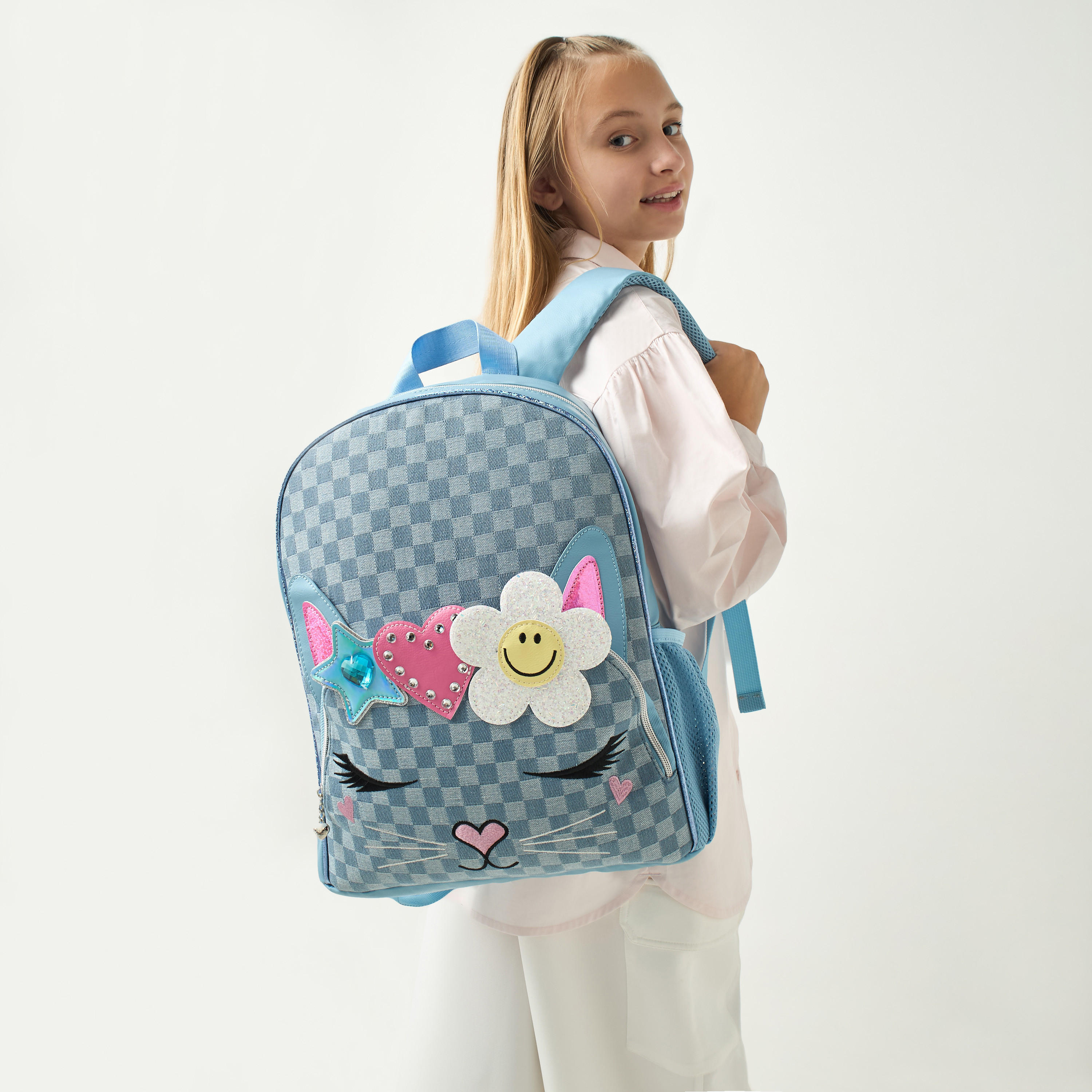 شنطة ظهر 16 بوصة بحمالات قابلة للتعديل وزخارف من ماست - 16x12x4 سم-school-bagsandbackpacks-backpacks-image-2