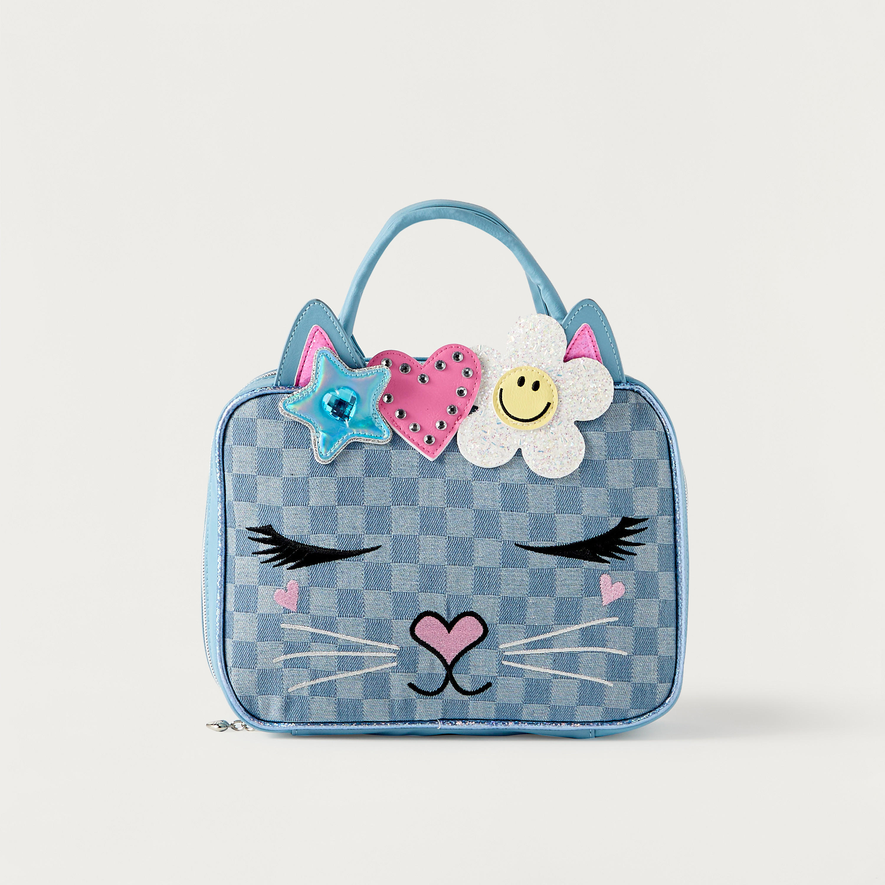 OMG Cat Ear Applique Lunch Bag with Handles and Zip Closure-school-lunchessentials-lunchbags-image-1