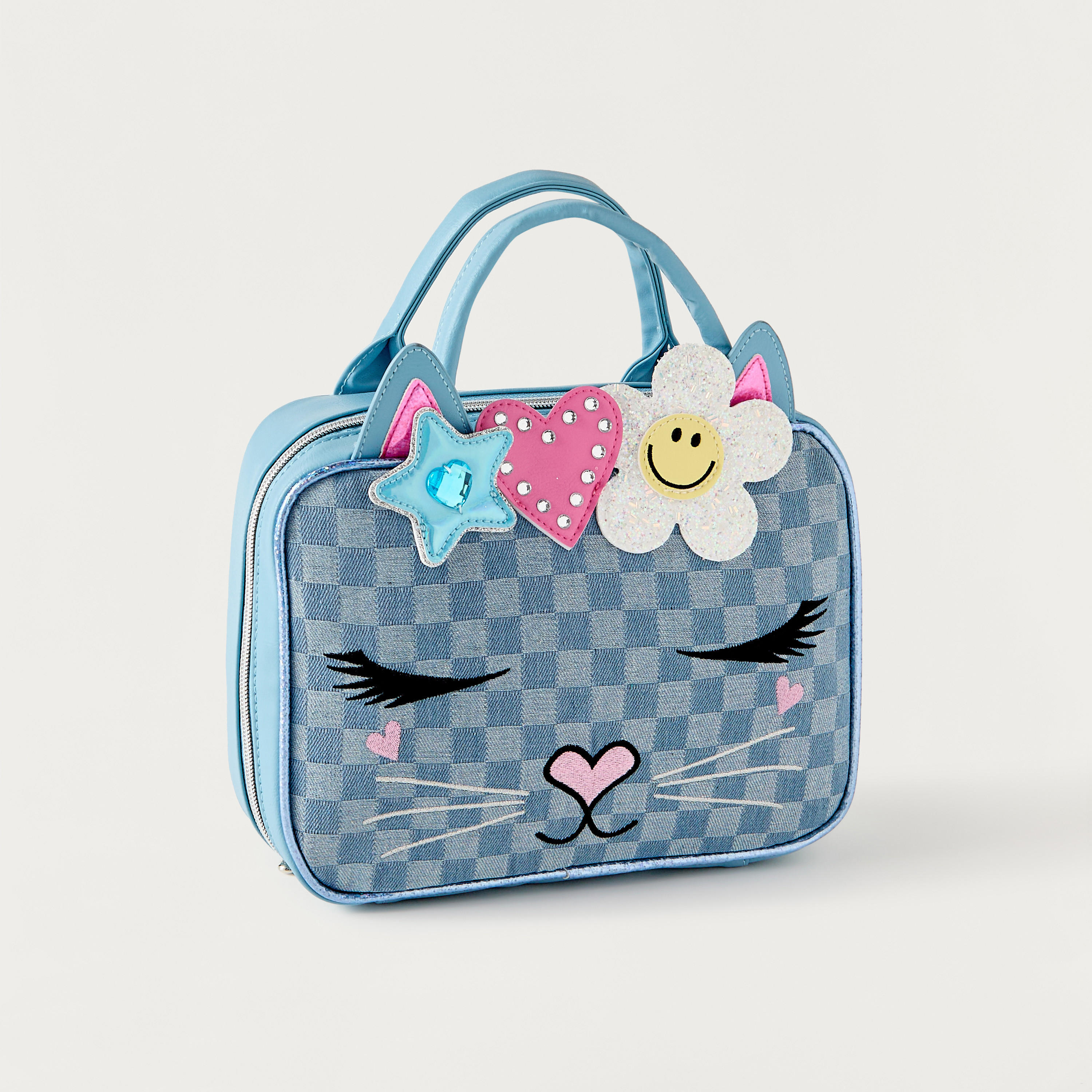 OMG Cat Ear Applique Lunch Bag with Handles and Zip Closure-school-lunchessentials-lunchbags-image-2