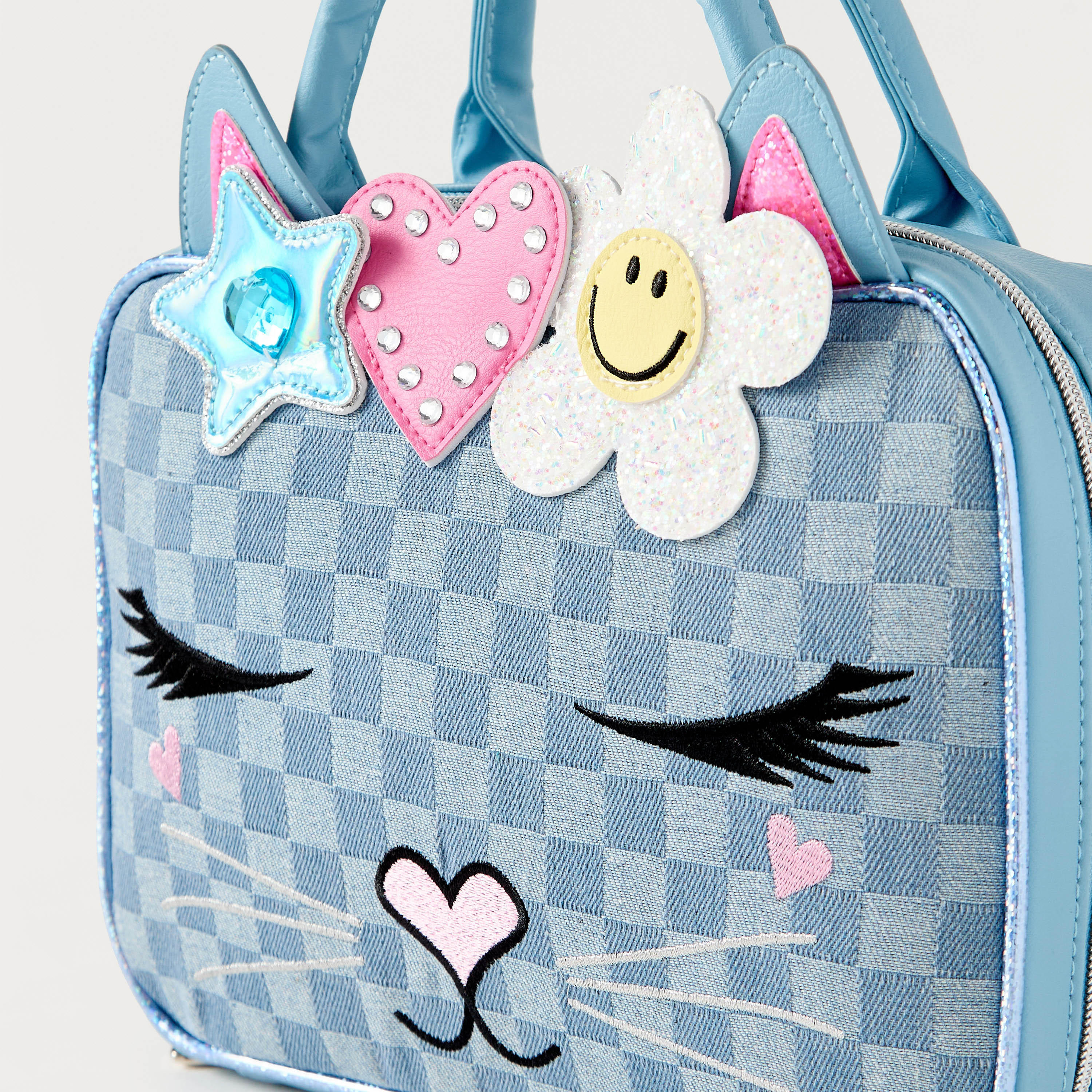 OMG Cat Ear Applique Lunch Bag with Handles and Zip Closure-school-lunchessentials-lunchbags-image-3