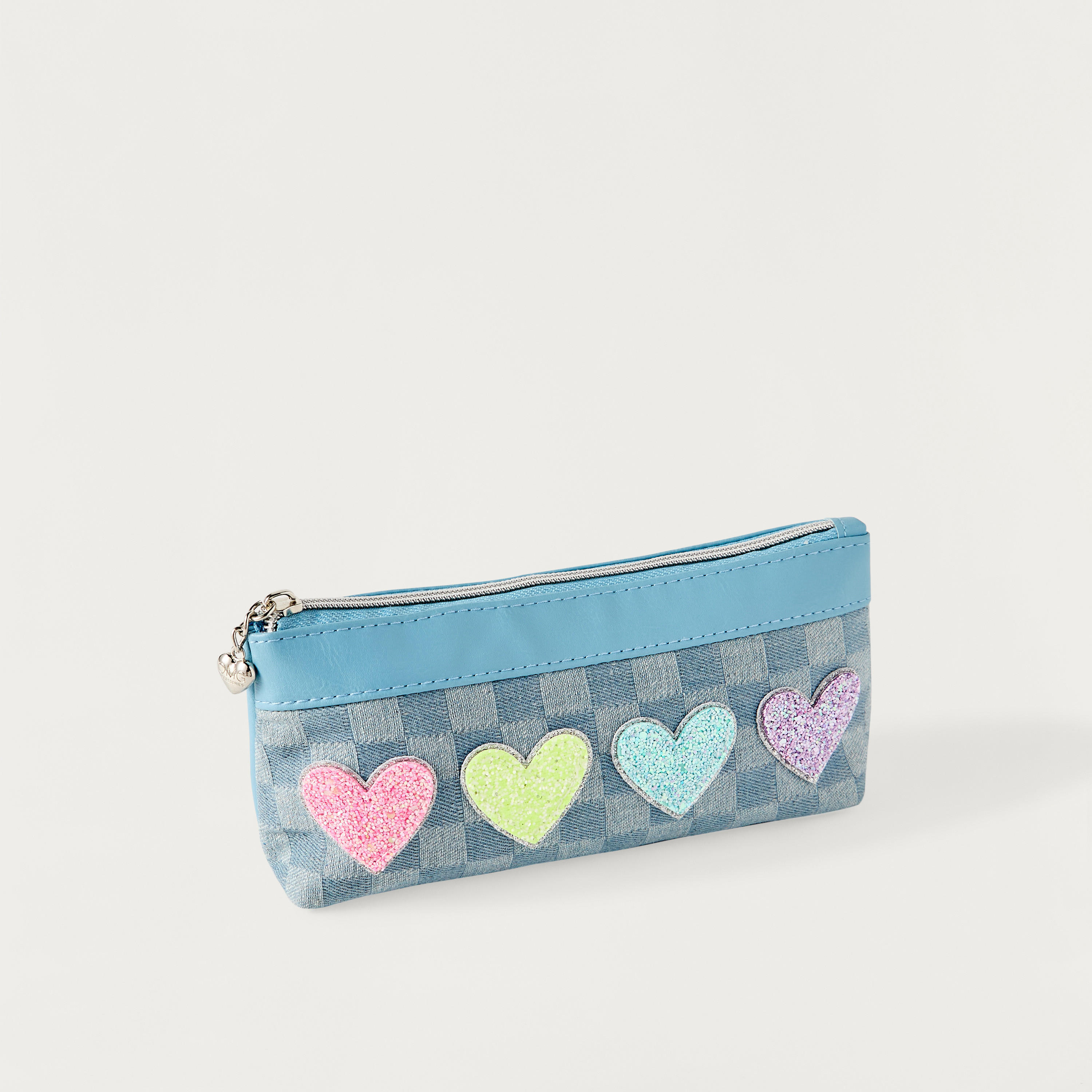 OMG Heart Applique Pencil Pouch with Zip Closure-school-stationery-pencilcases-image-2