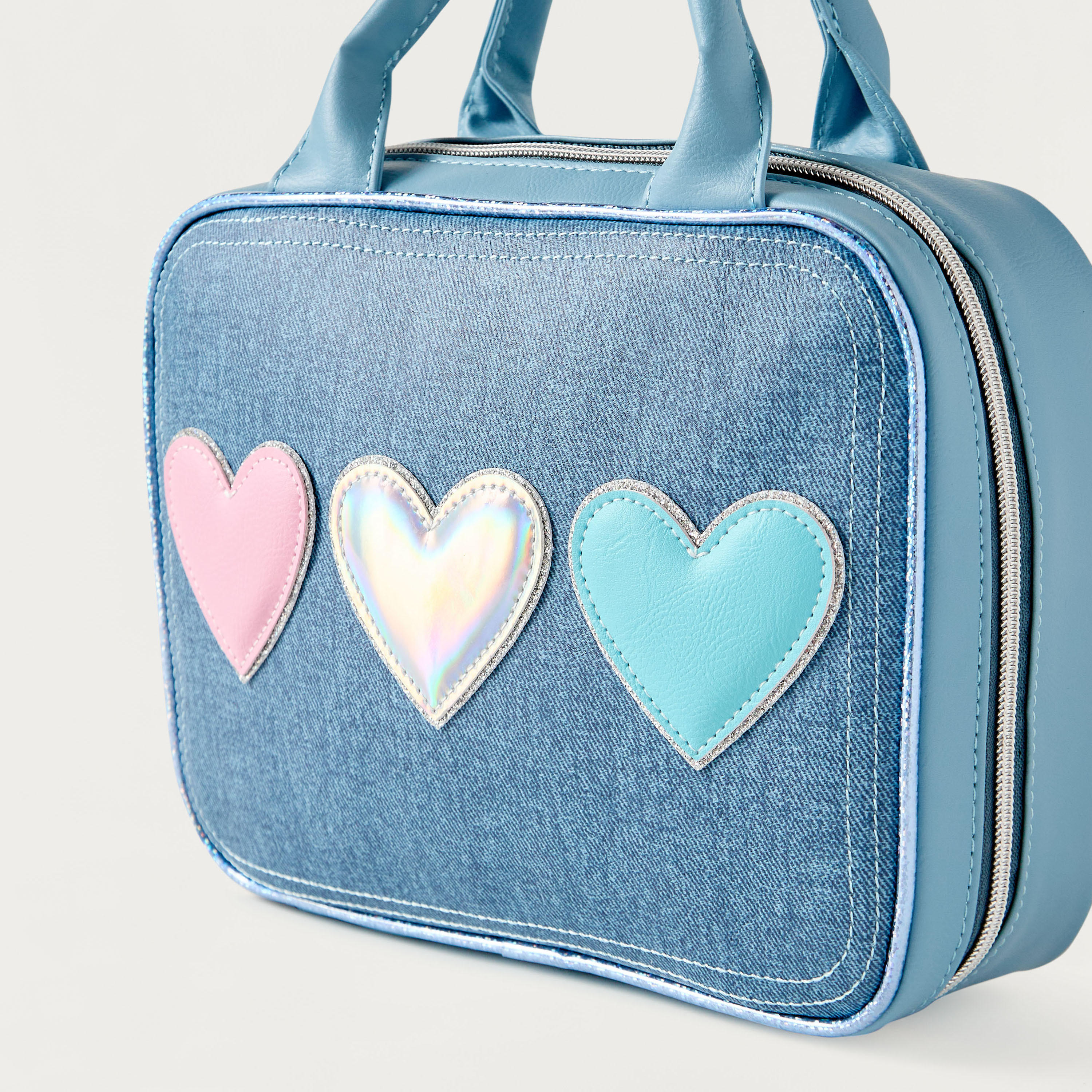 OMG Heart Applique Lunch Bag with Handles and Zip Closure-school-lunchessentials-lunchbags-image-3