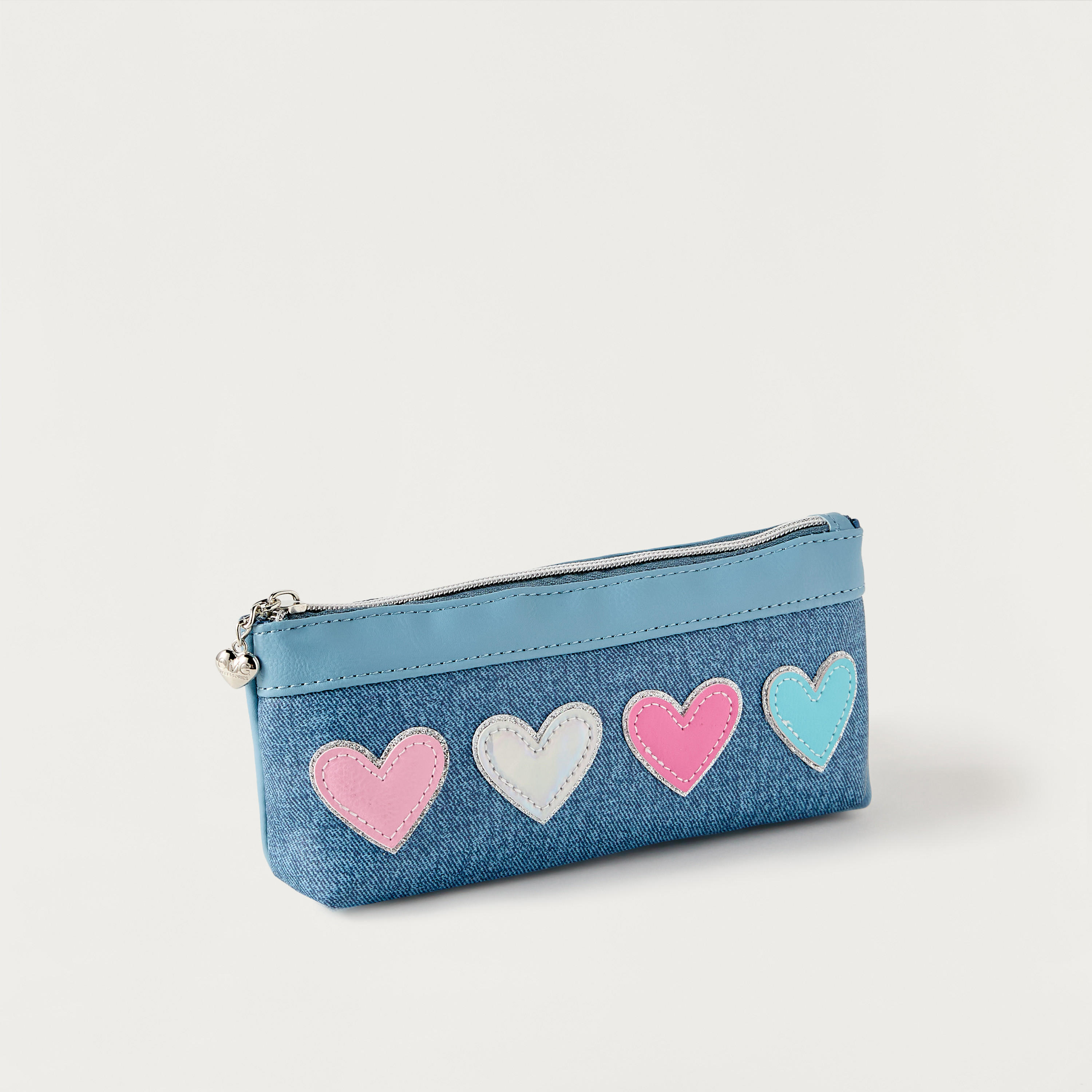 OMG Heart Applique Pencil Pouch with Zip Closure-school-stationery-pencilcases-image-2