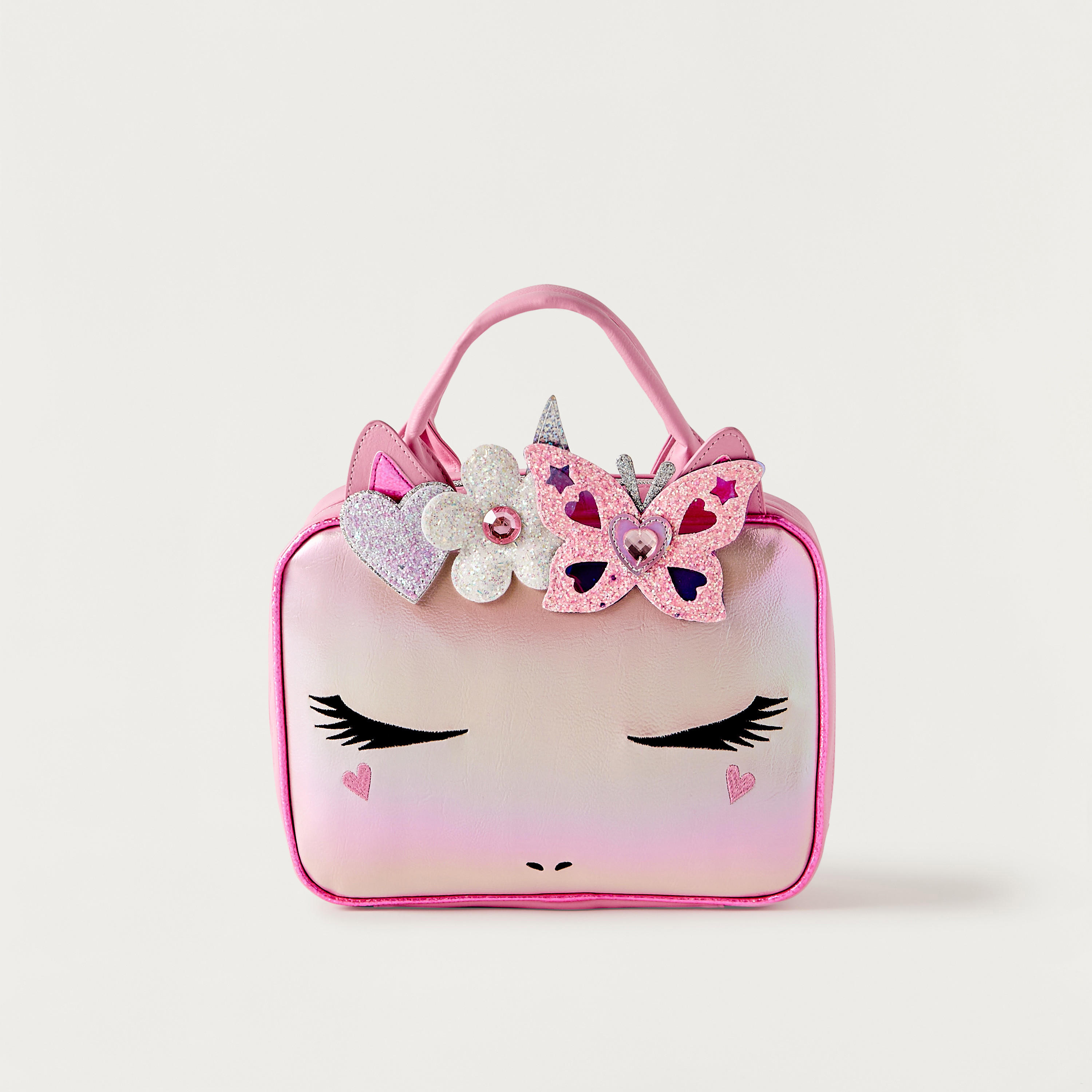 OMG Unicorn Ear Applique Lunch Bag with Handles and Zip Closure-school-lunchessentials-lunchbags-image-1
