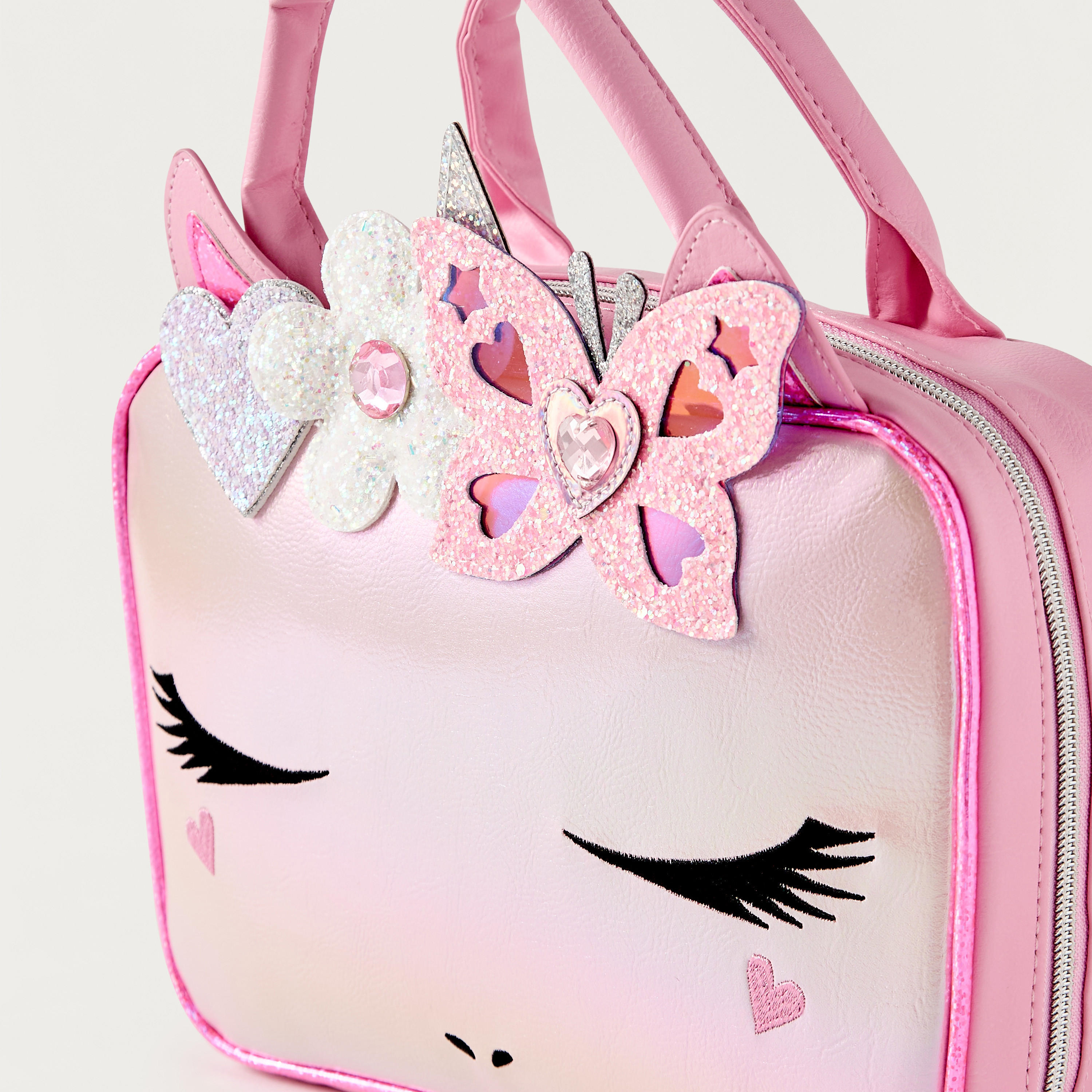 OMG Unicorn Ear Applique Lunch Bag with Handles and Zip Closure-school-lunchessentials-lunchbags-image-3