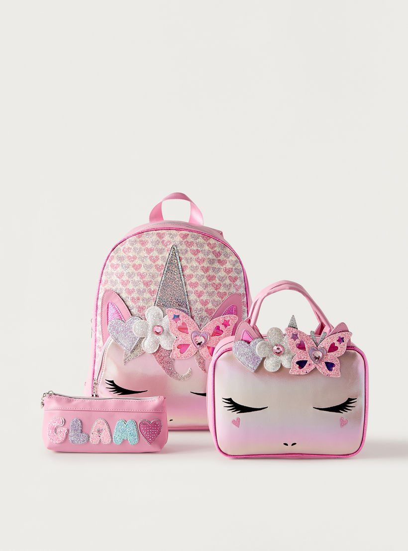 OMG Unicorn Ear Applique Lunch Bag with Handles and Zip Closure-school-lunchessentials-lunchbags-image-5