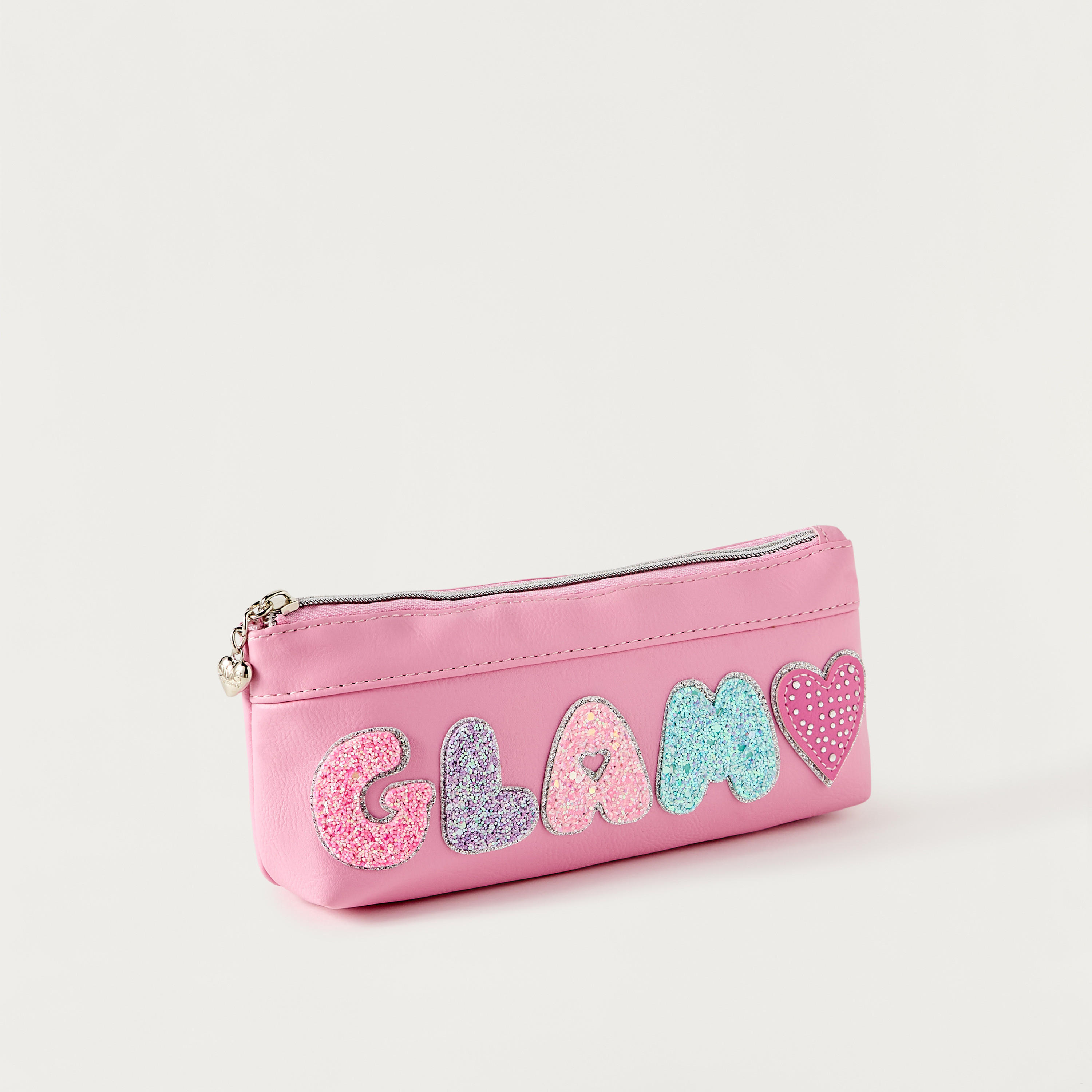 OMG Applique Detail Pencil Pouch with Zip Closure-school-stationery-pencilcases-image-2