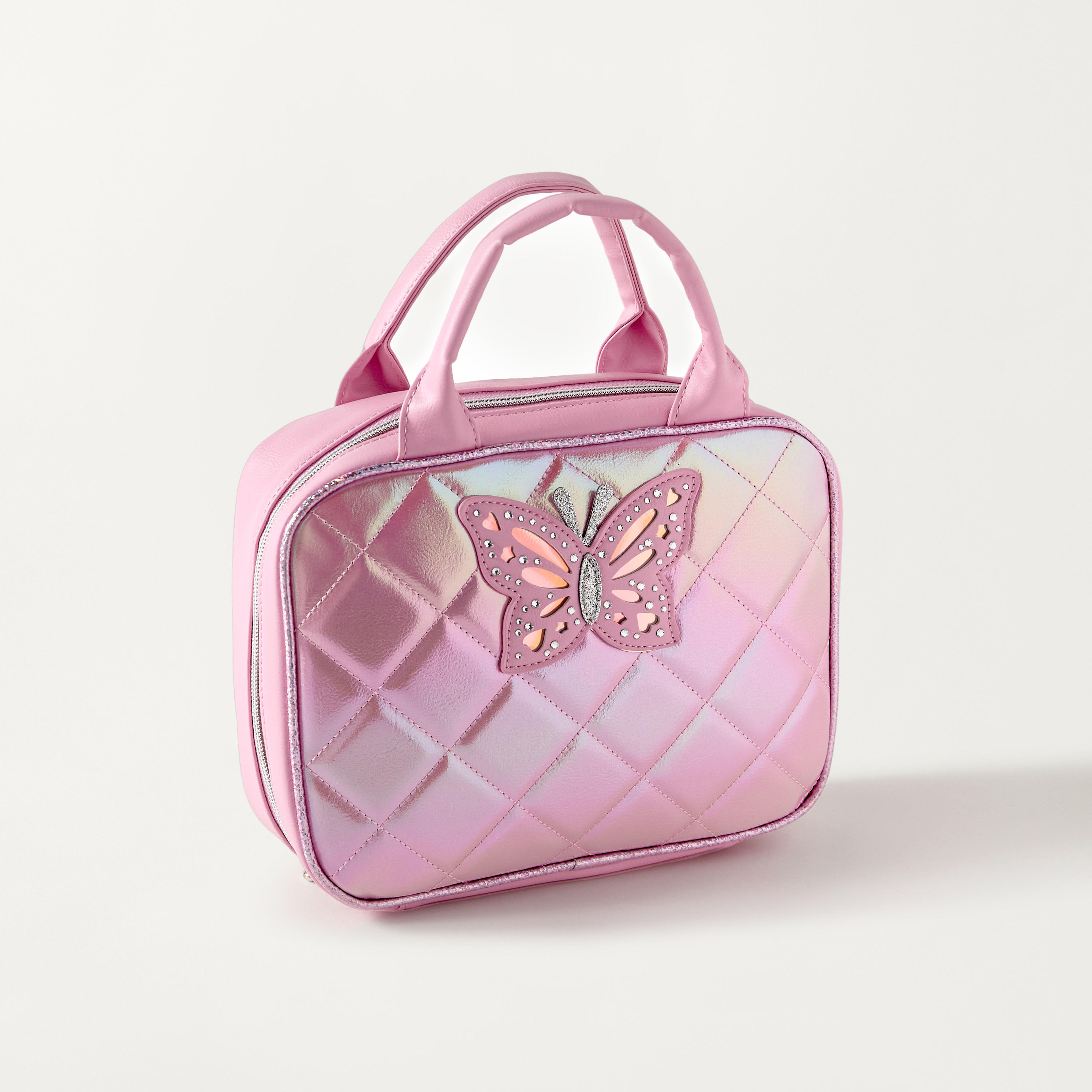 OMG Butterfly Applique Lunch Bag with Zip Closure-school-lunchessentials-lunchbags-image-2