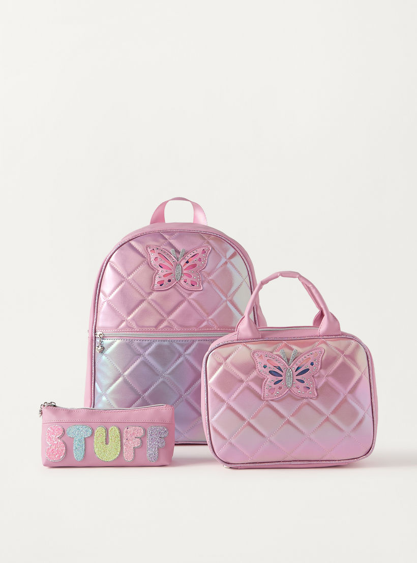 OMG Butterfly Applique Lunch Bag with Zip Closure-school-lunchessentials-lunchbags-image-5