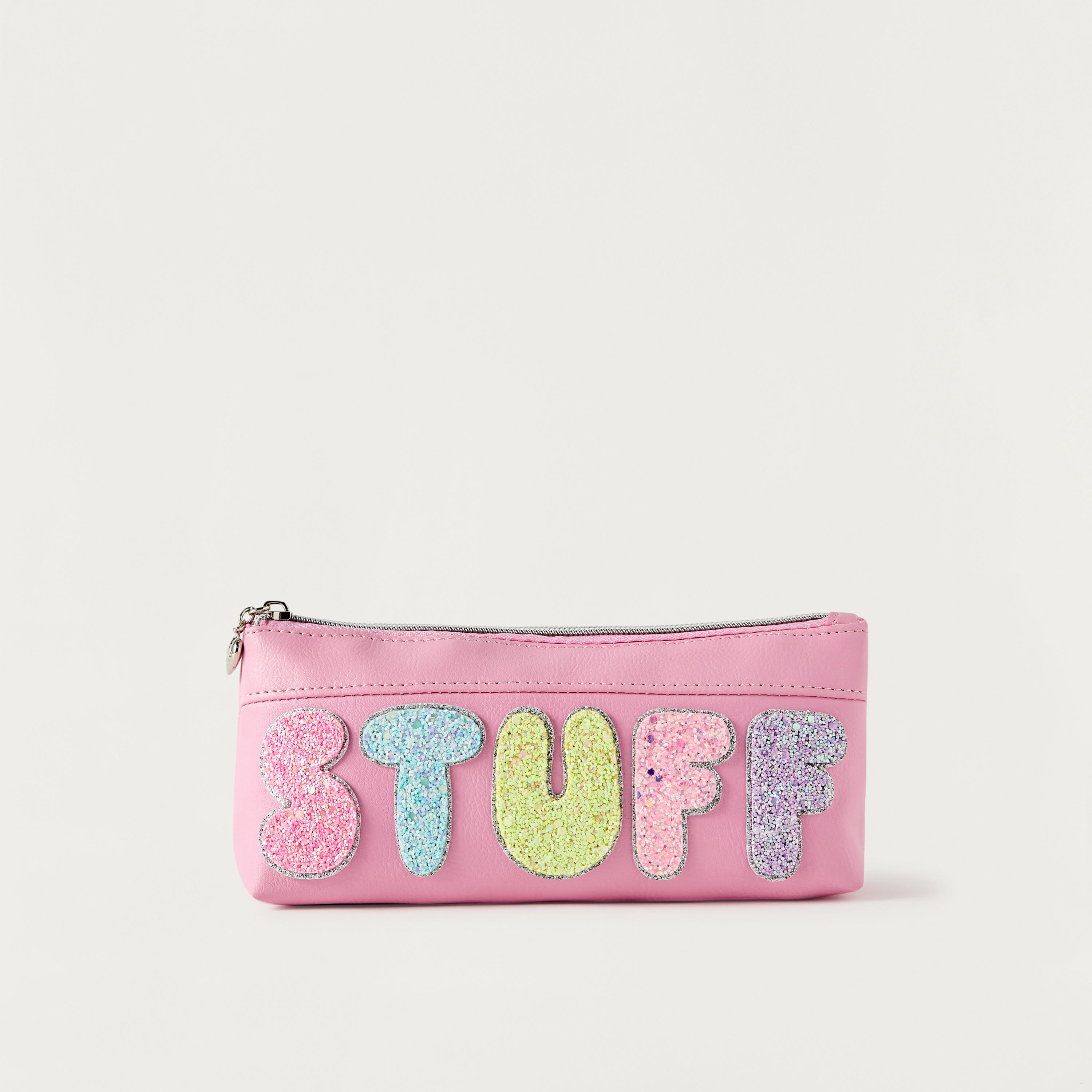 OMG Applique Detail Pencil Pouch with Zip Closure-school-stationery-pencilcases-image-1