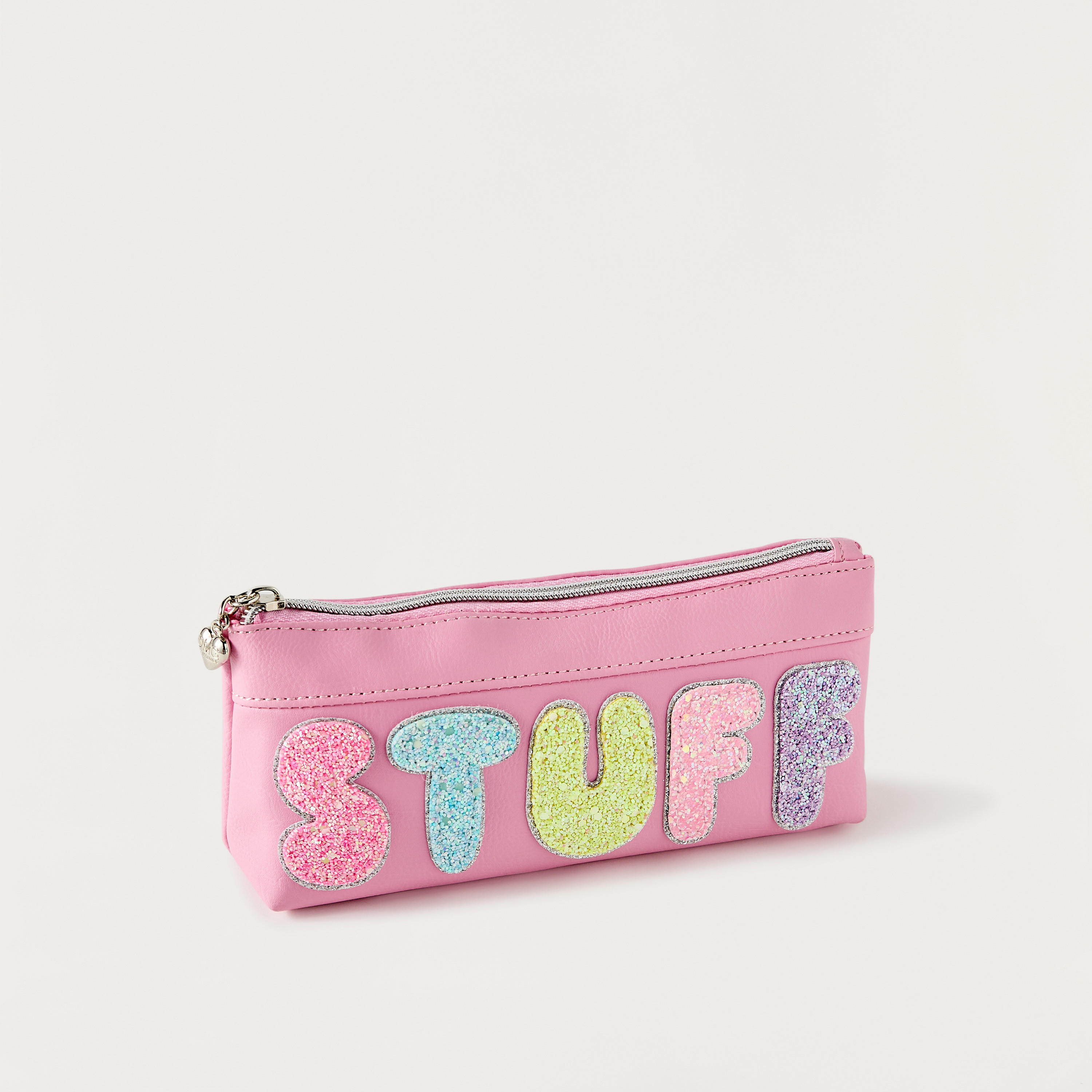 OMG Applique Detail Pencil Pouch with Zip Closure-school-stationery-pencilcases-image-2