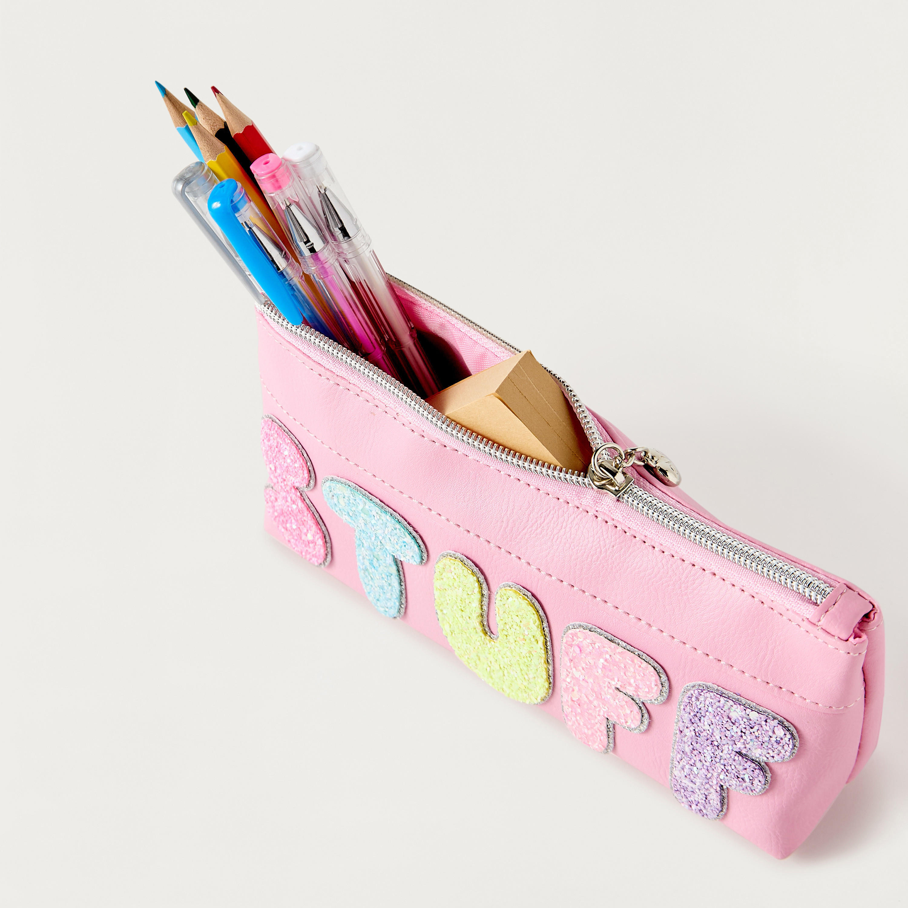 OMG Applique Detail Pencil Pouch with Zip Closure-school-stationery-pencilcases-image-4