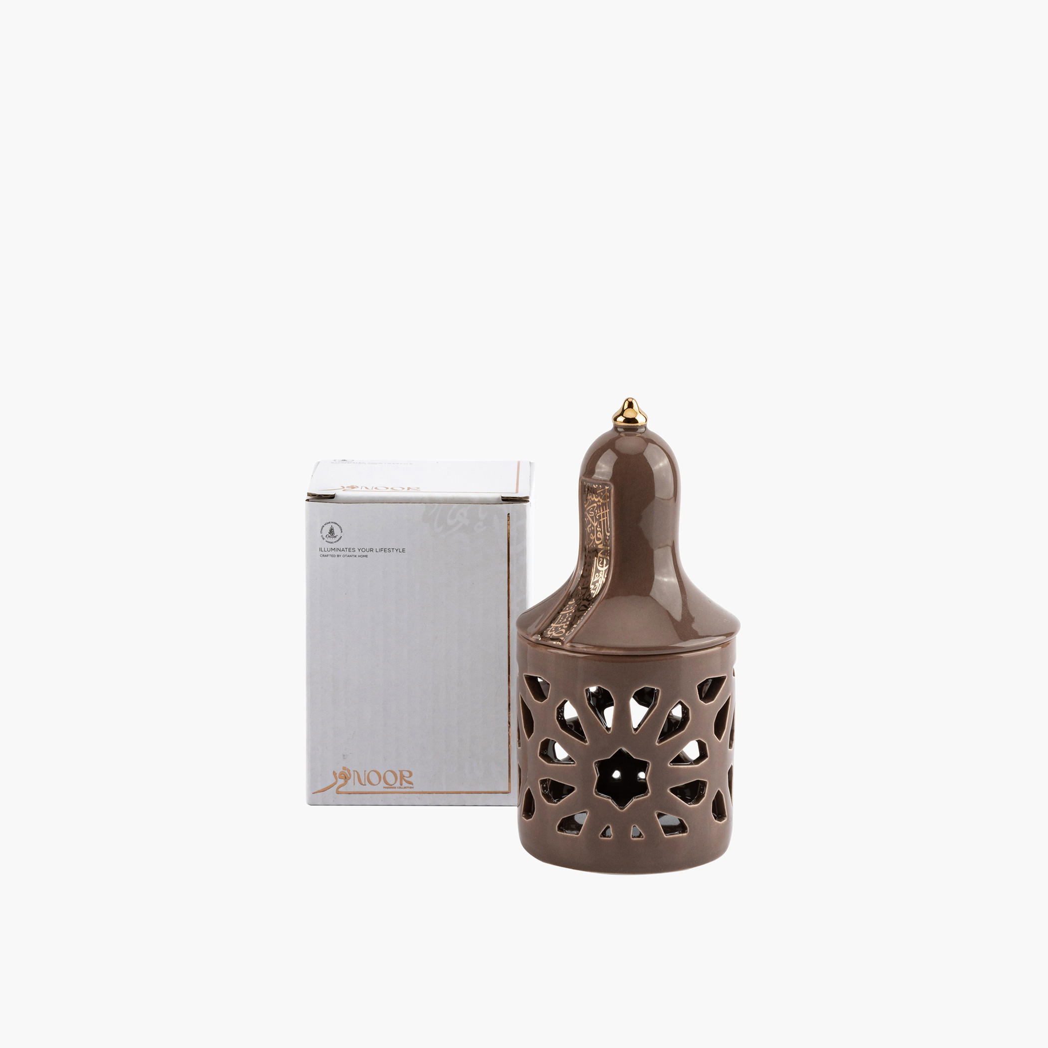Otantik Nour Printed Porcelain Decorative Tealight Candleholder - 16 cms-household-decor-candleholdersandlanterns-image-3