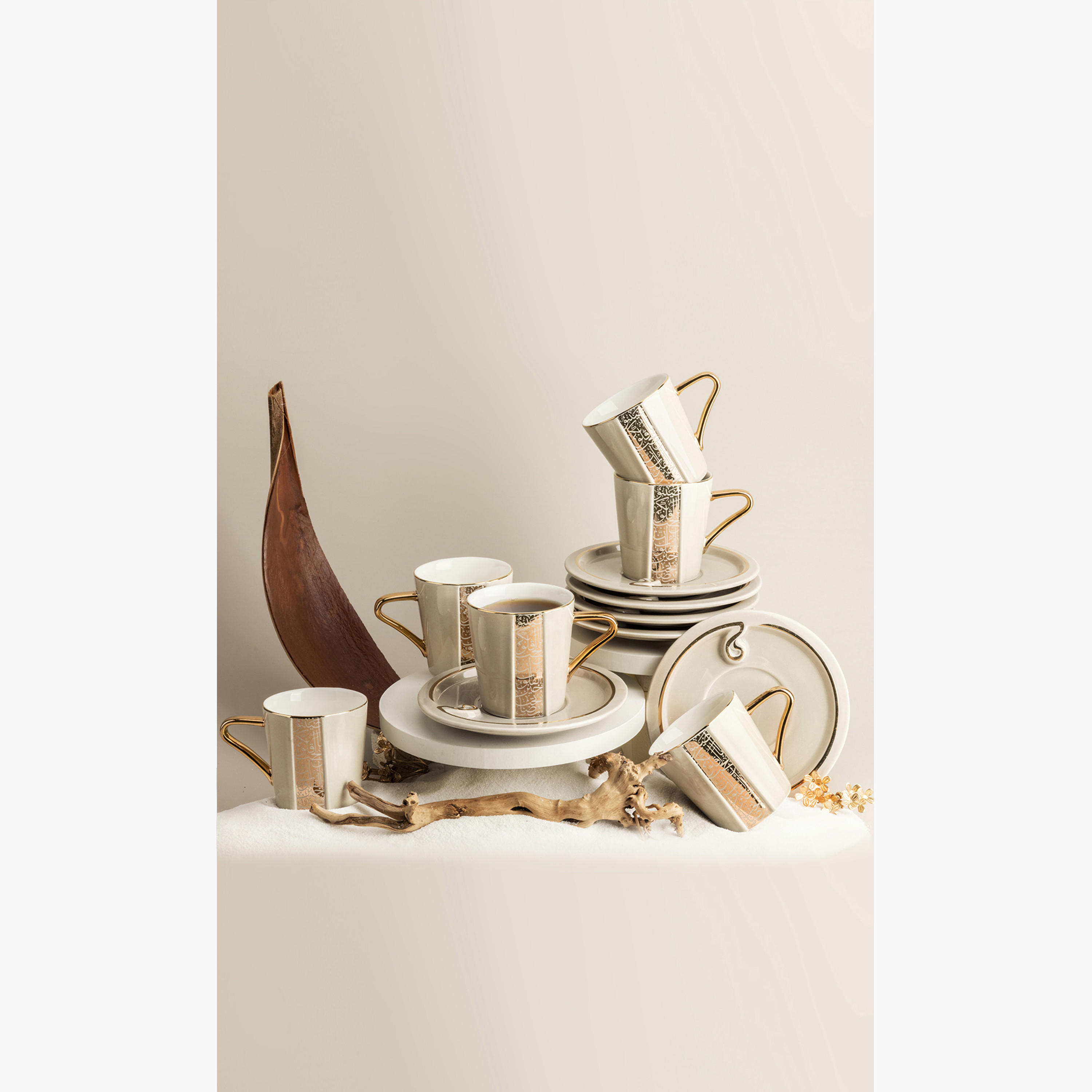 Otantik Nour 6-Piece Printed Porcelain Cup and Saucer Set - 200 ml-household-dining-teaandcoffee-teaandcoffeesets-image-1