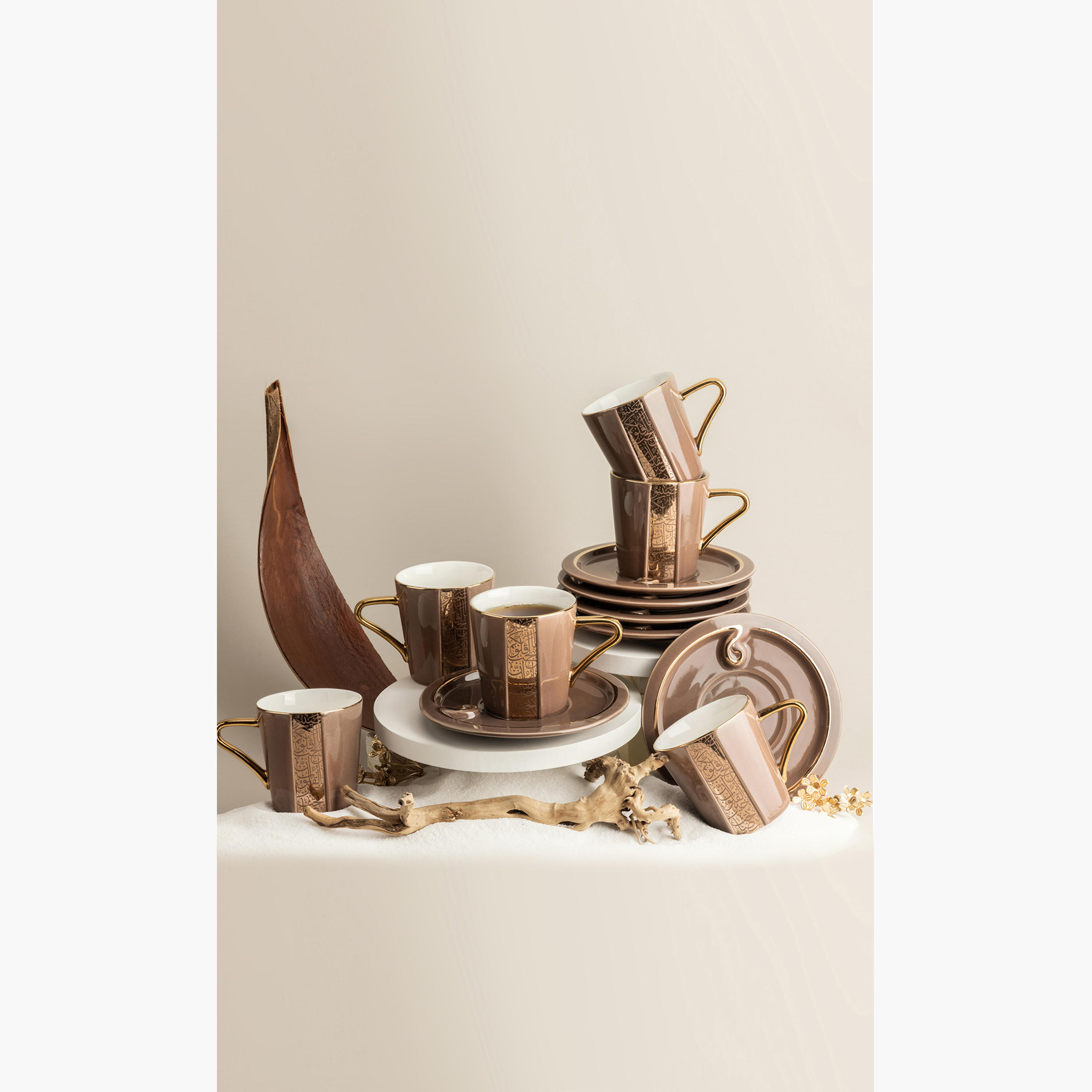 Otantik Nour 12-Piece Printed Porcelain Cup and Saucer Set - 200 ml-household-dining-teaandcoffee-teaandcoffeesets-image-1
