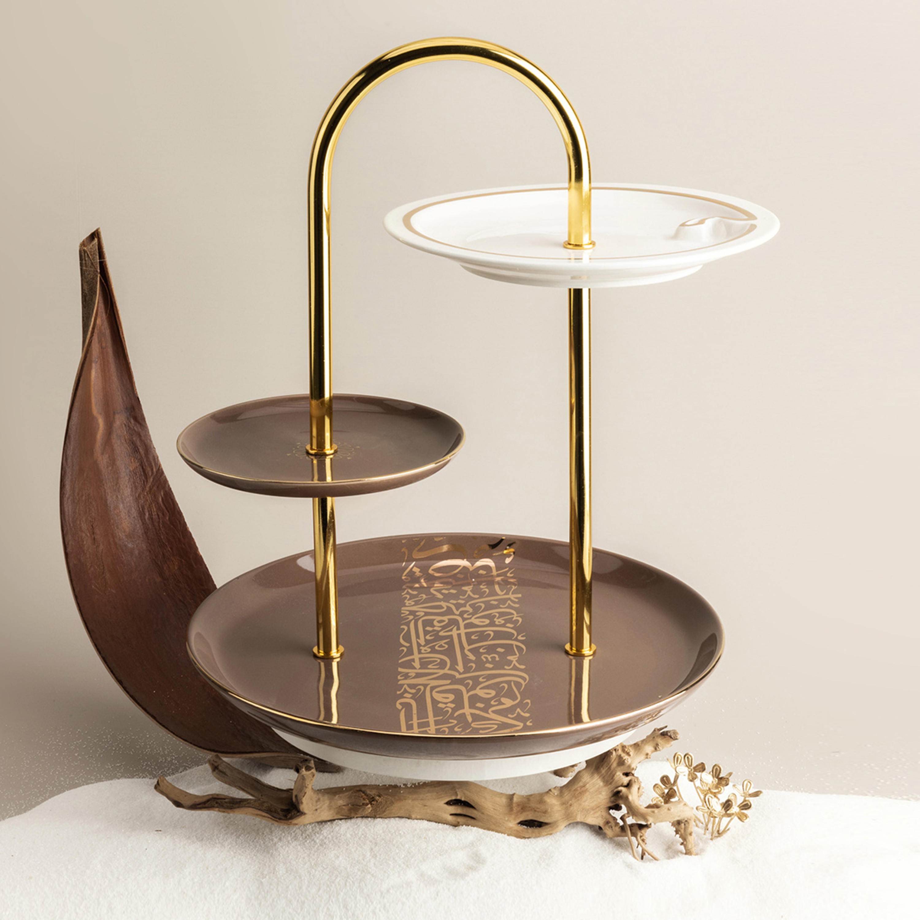 Otantik 3-Tier Printed Porcelain Cake Stand-household-dining-serveware-cakestands-image-1