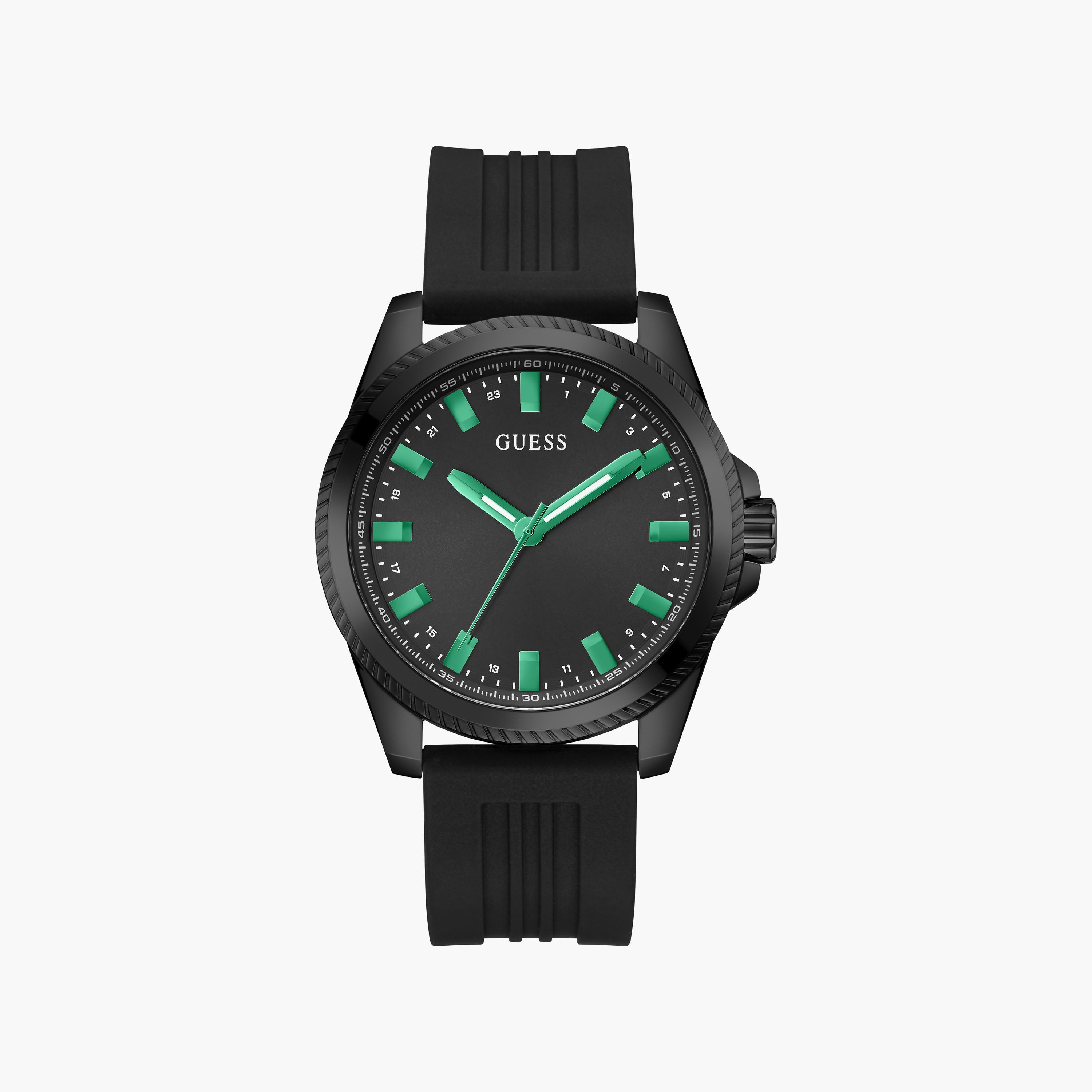 ساعة ذات انالوج من جيس بسوار من سيليكون باللون الأسود للرجال | GW0639G4-men-watchesandjewellery-watches-image-1