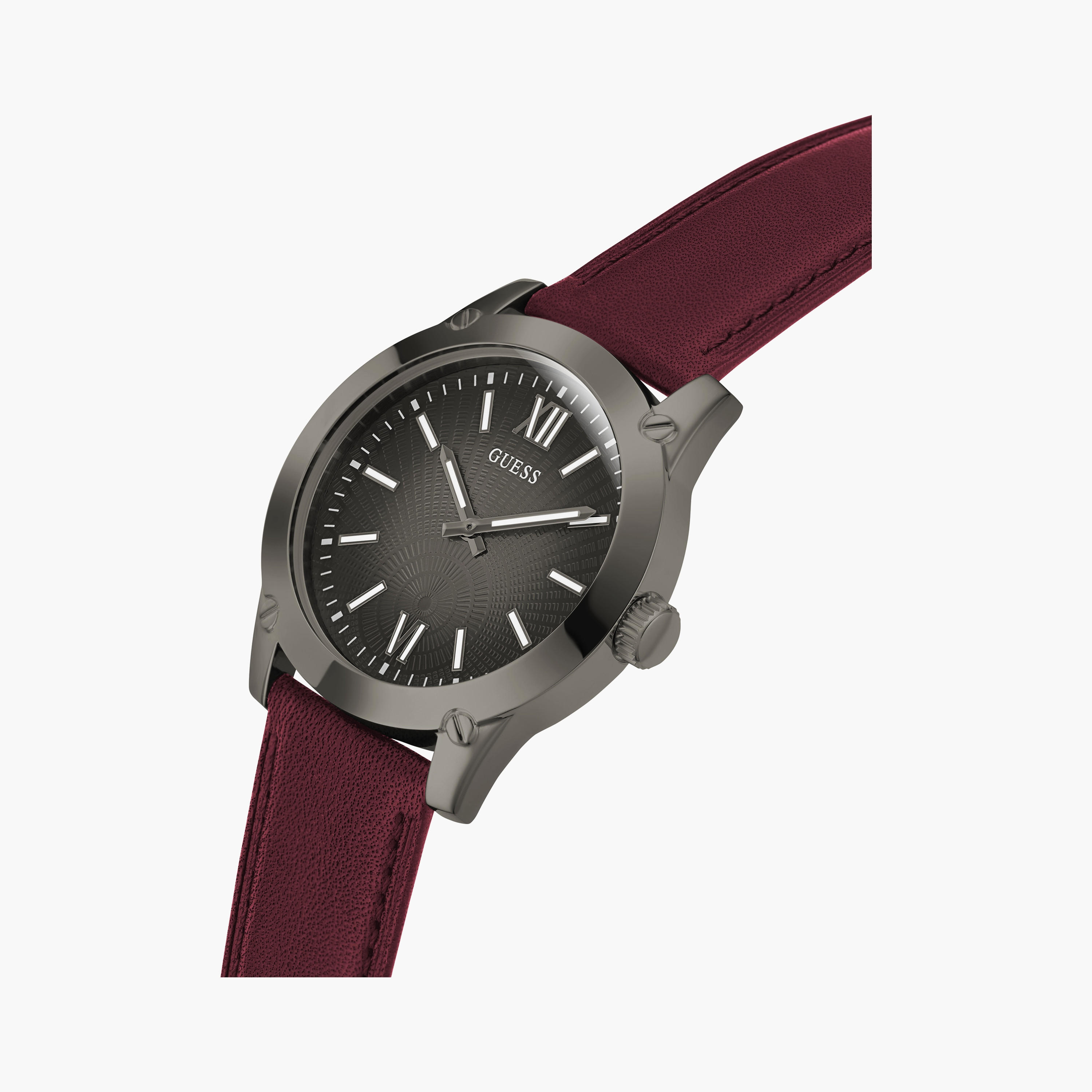 ساعة ذات انالوج من جيس بسوار جلدي باللون الاحمر للرجال | GW0628G4-men-watchesandjewellery-watches-image-4