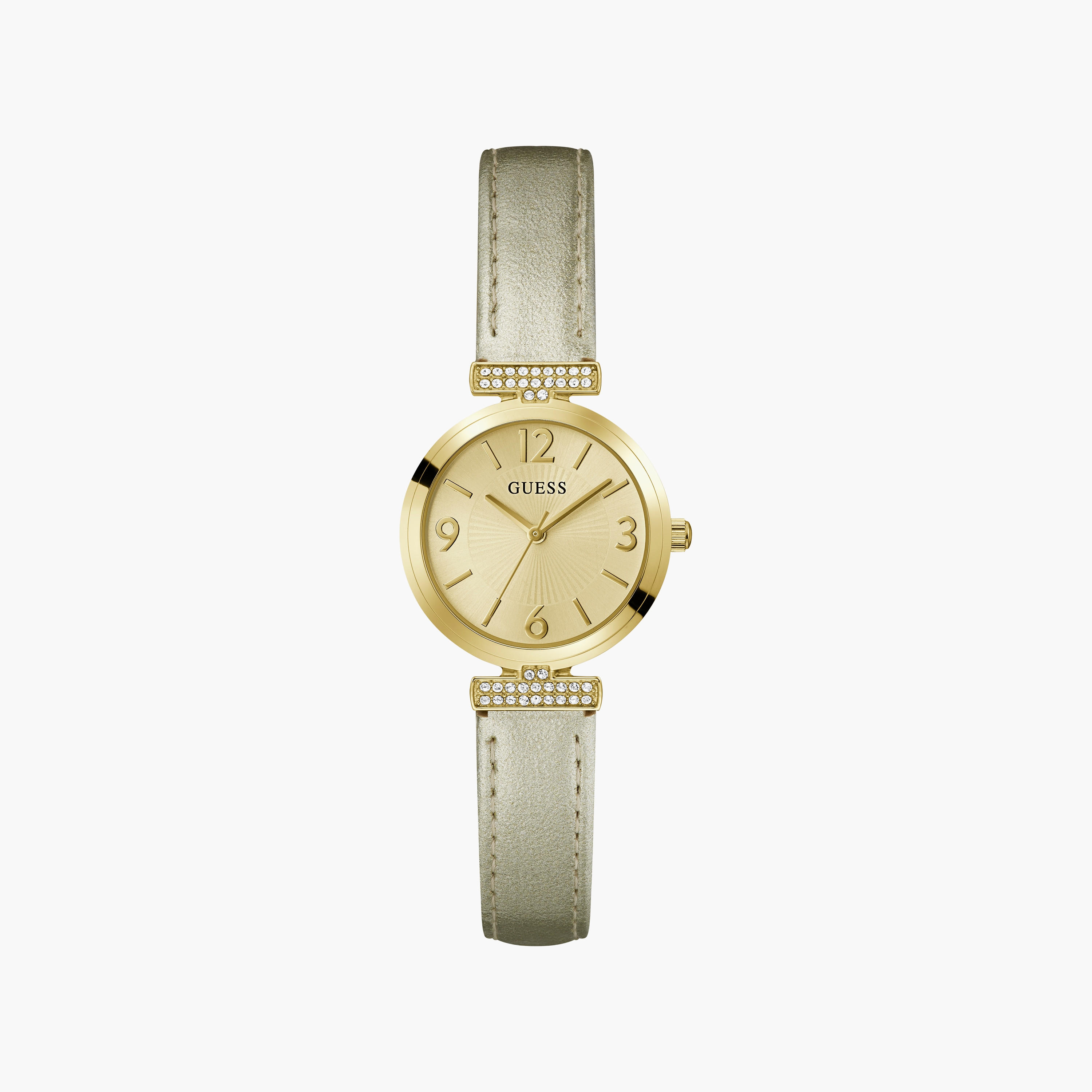 Guess Gold Analog Leather Strap Watch | GW0614L2 | 28 MM-women-watchesandjewellery-watches-image-1