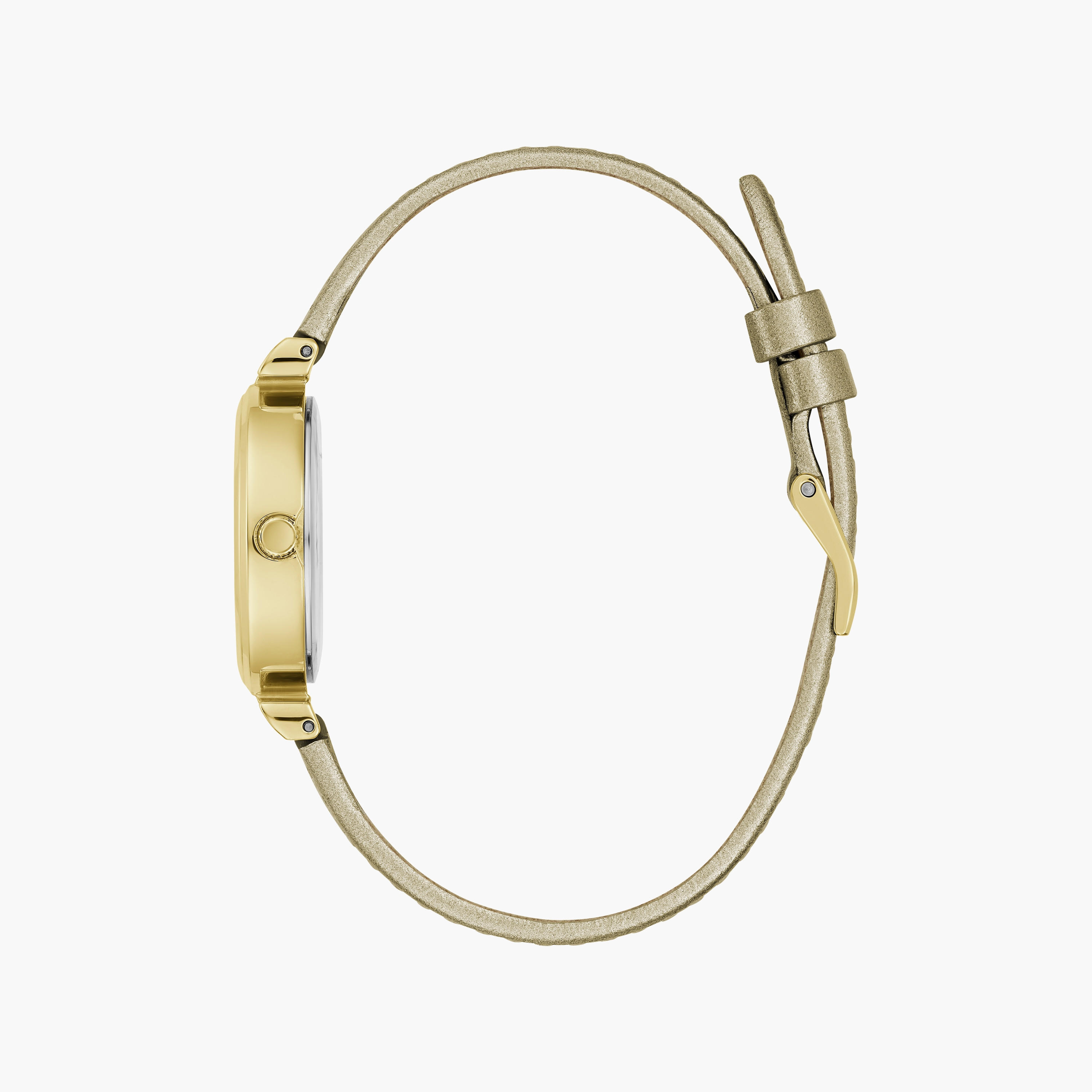 Guess Gold Analog Leather Strap Watch | GW0614L2 | 28 MM-women-watchesandjewellery-watches-image-2