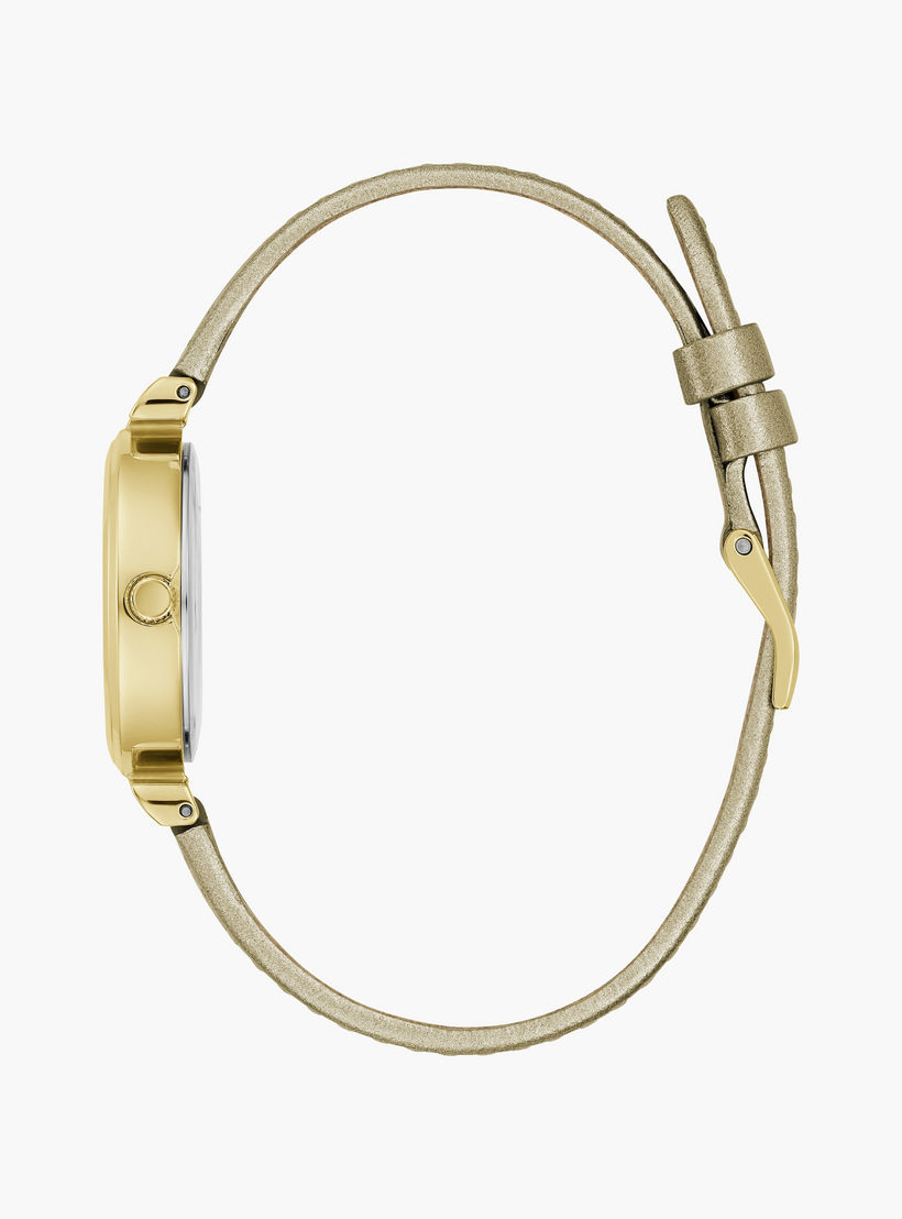 Guess Gold Analog Leather Strap Watch | GW0614L2 | 28 MM-women-watchesandjewellery-watches-image-2