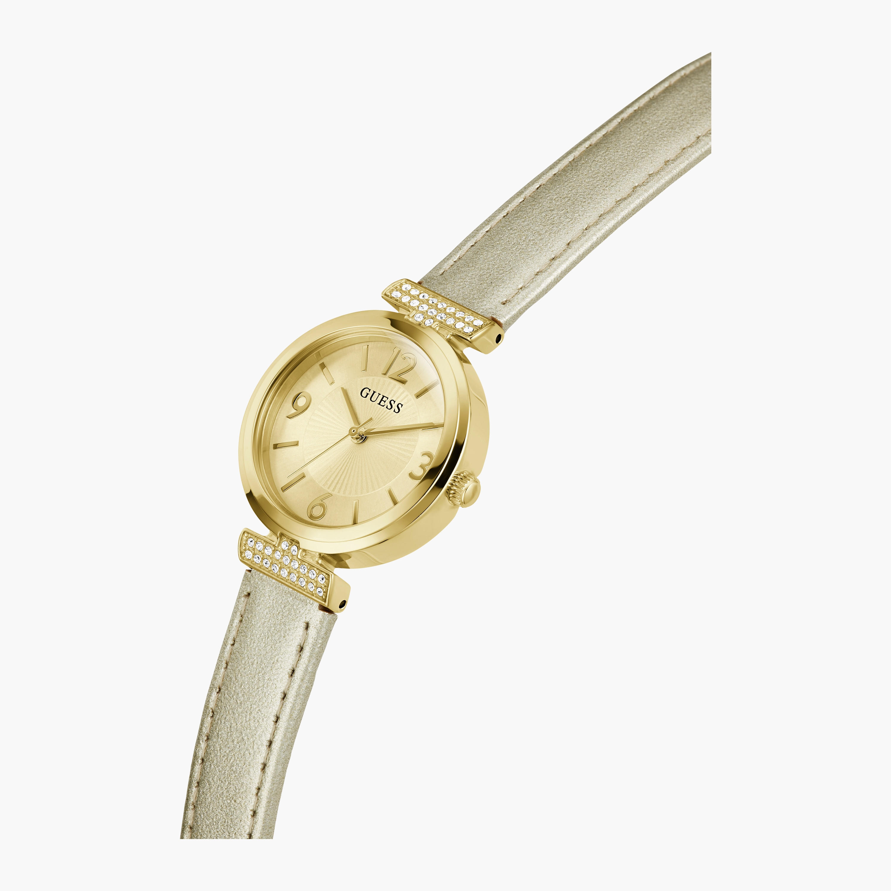 Guess Gold Analog Leather Strap Watch | GW0614L2 | 28 MM-women-watchesandjewellery-watches-image-4