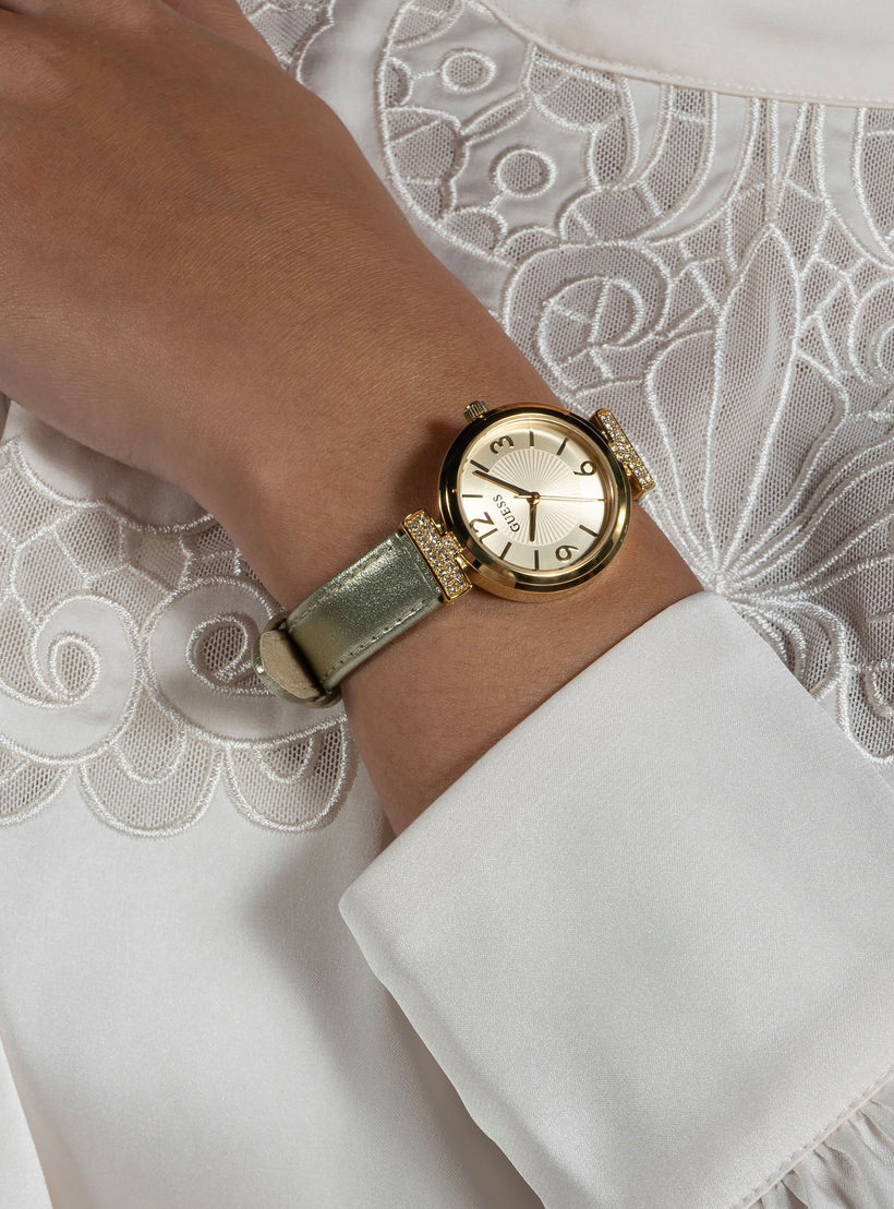 Guess Gold Analog Leather Strap Watch | GW0614L2 | 28 MM-women-watchesandjewellery-watches-image-5