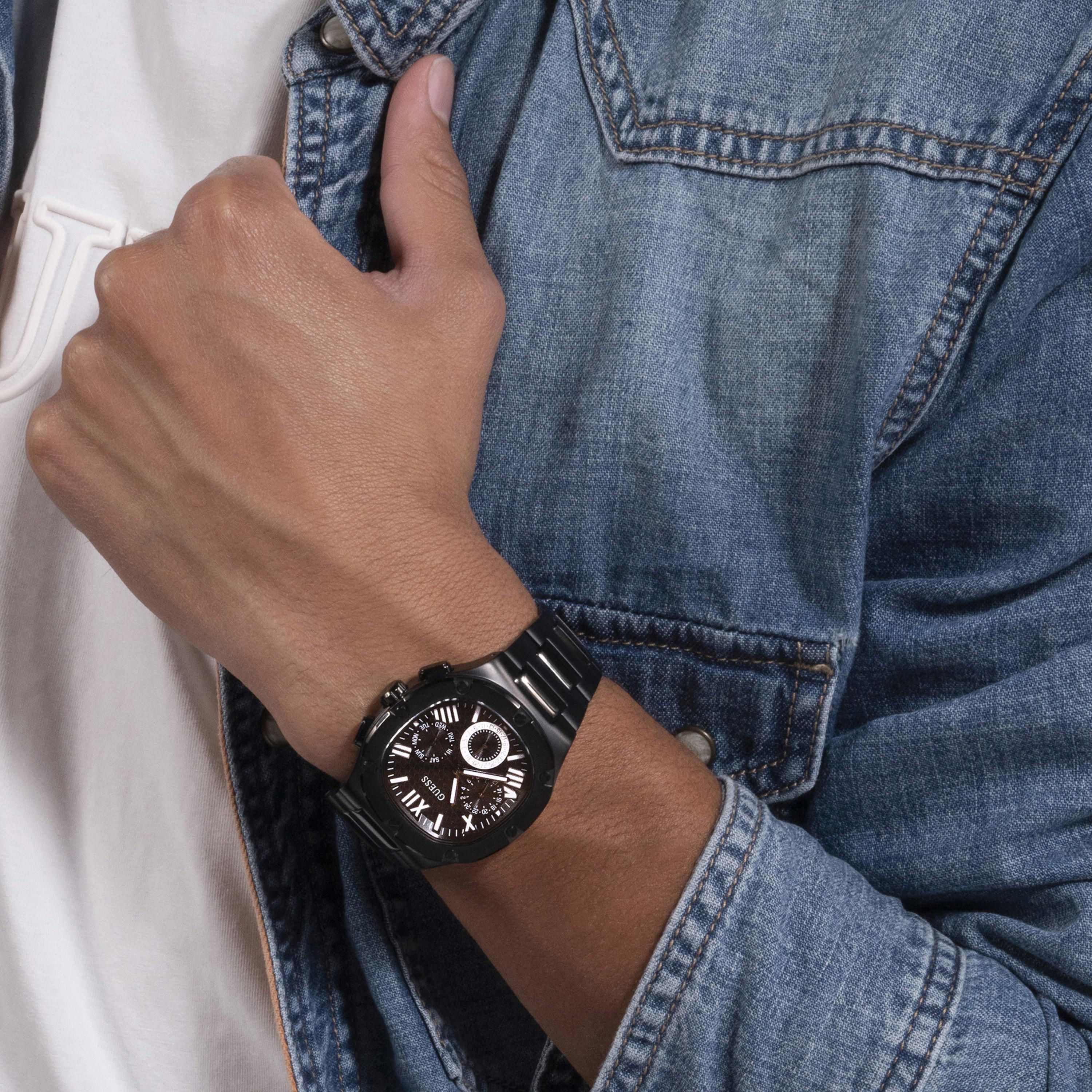 Guess Men's Black Chronograph Stainless Steel Strap Watch | GW0572G3 | 42 MM-men-watchesandjewellery-watches-image-5
