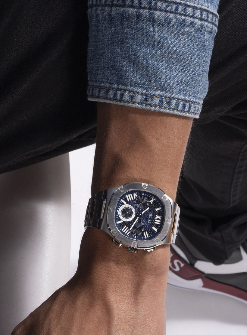 Guess Men's Silver Chronograph Stainless Steel Strap Watch | GW0572G1-men-watchesandjewellery-watches-image-5