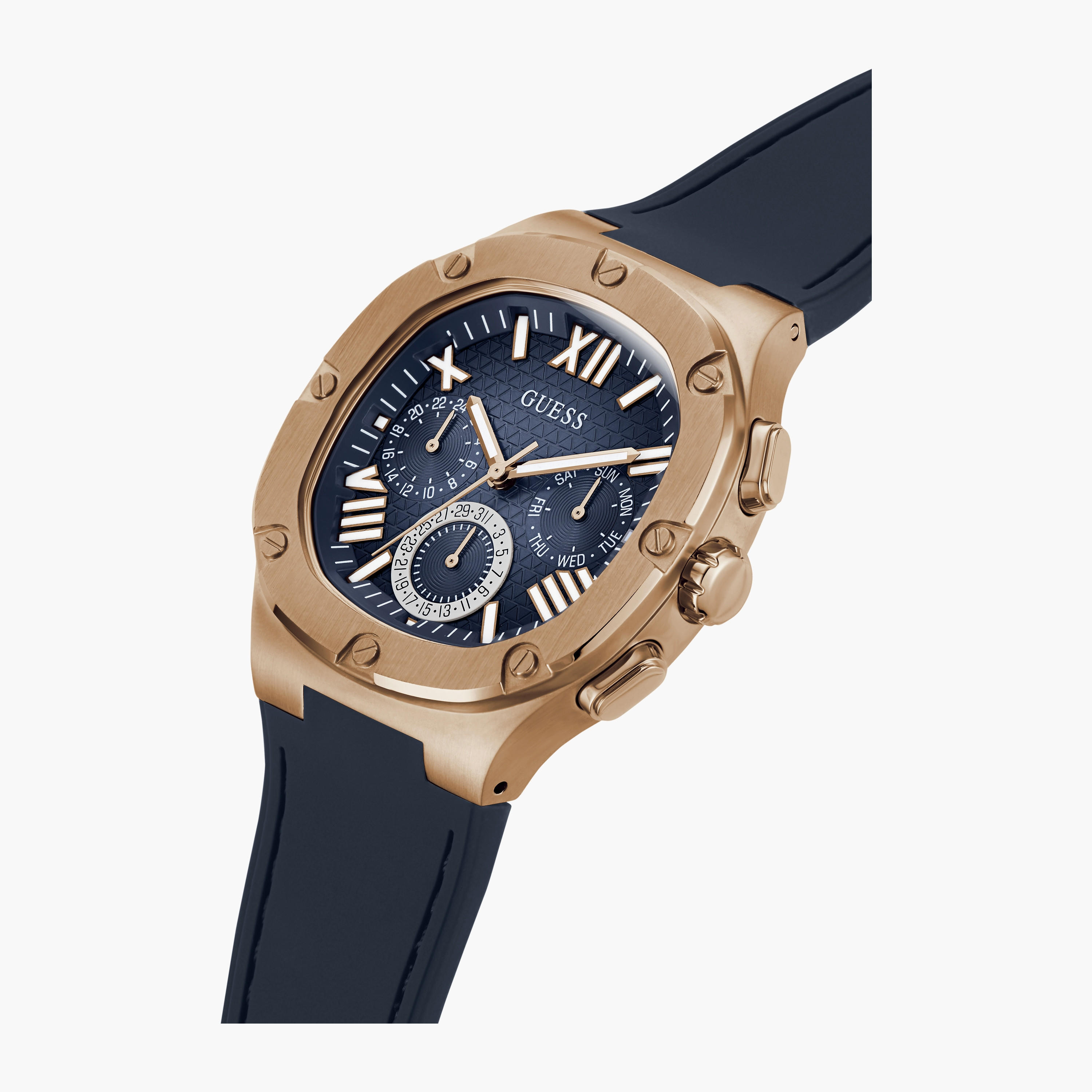 Guess Men's Navy Chronograph Silicone Strap Watch | GW0571G2-men-watchesandjewellery-watches-image-4